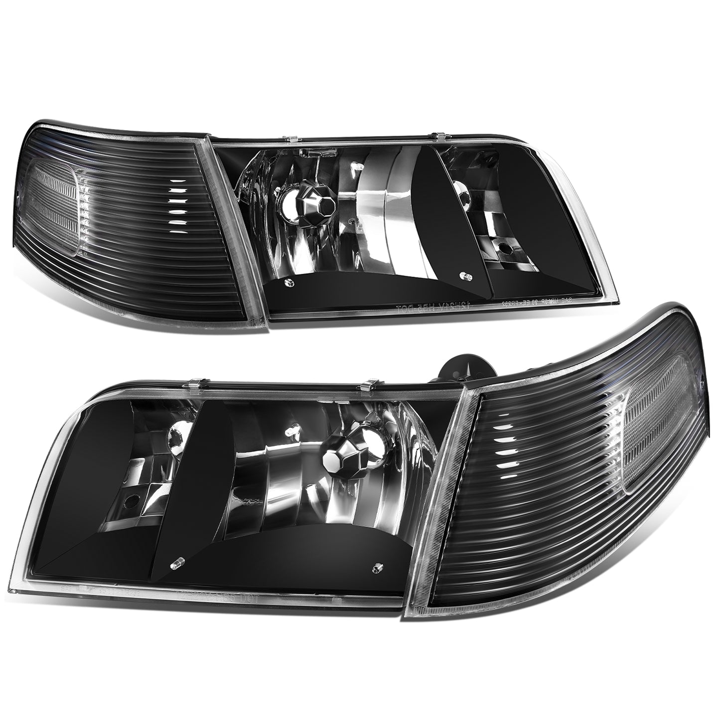 FAROS 98-05 FORD CROWN VICTORIA HEAD LIGHT AND  CORNER LIGHT BLACK WITH CLEAR
