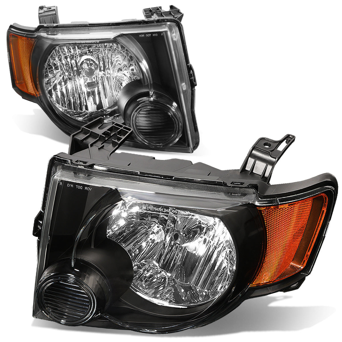 FAROS 08-12 FORD ESCAPE 4-DOOR - H13 LOW BEAM / HIGH BEAM - BLACK HOUSING / AMBER CORNER