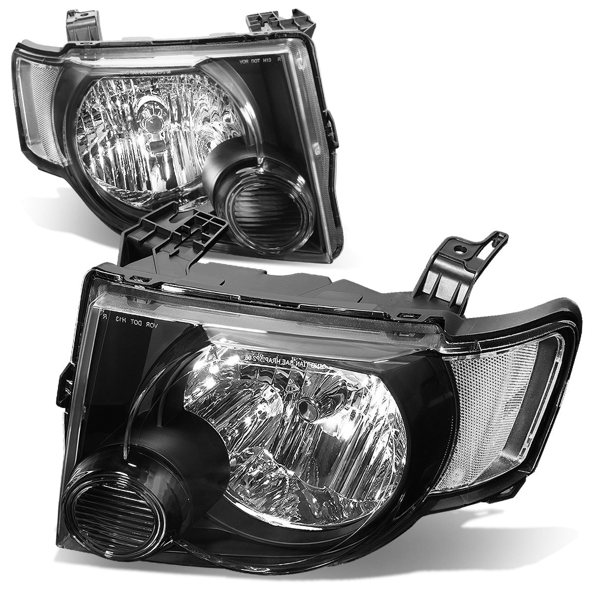 FAROS 08-12 FORD ESCAPE 4-DOOR - H13 LOW BEAM / HIGH BEAM - BLACK HOUSING / CLEAR CORNER