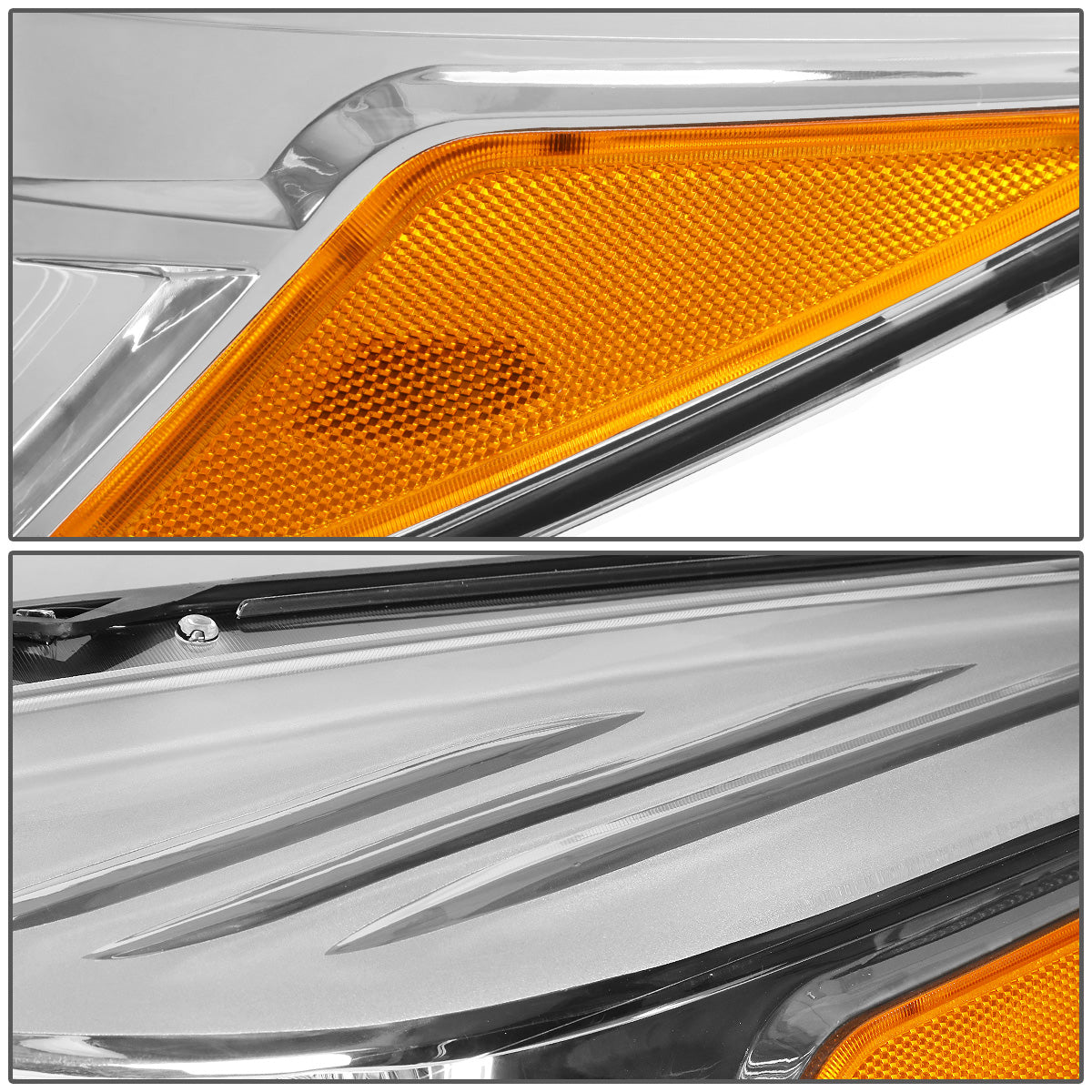 FAROS 13-16 FORD ESCAPE 4-DOOR - H11 LOW BEAM / 9005 HIGH BEAM - CHROME HOUSING / AMBER CORNER