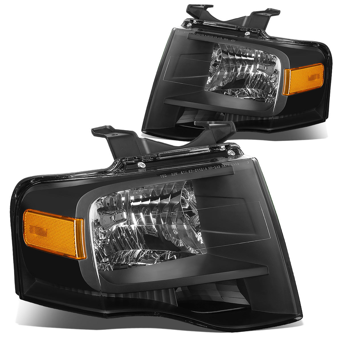 FAROS 07-14 FORD EXPEDITION 4-DOOR - H13 LOW BEAM / HIGH BEAM - BLACK HOUSING / AMBER CORNER