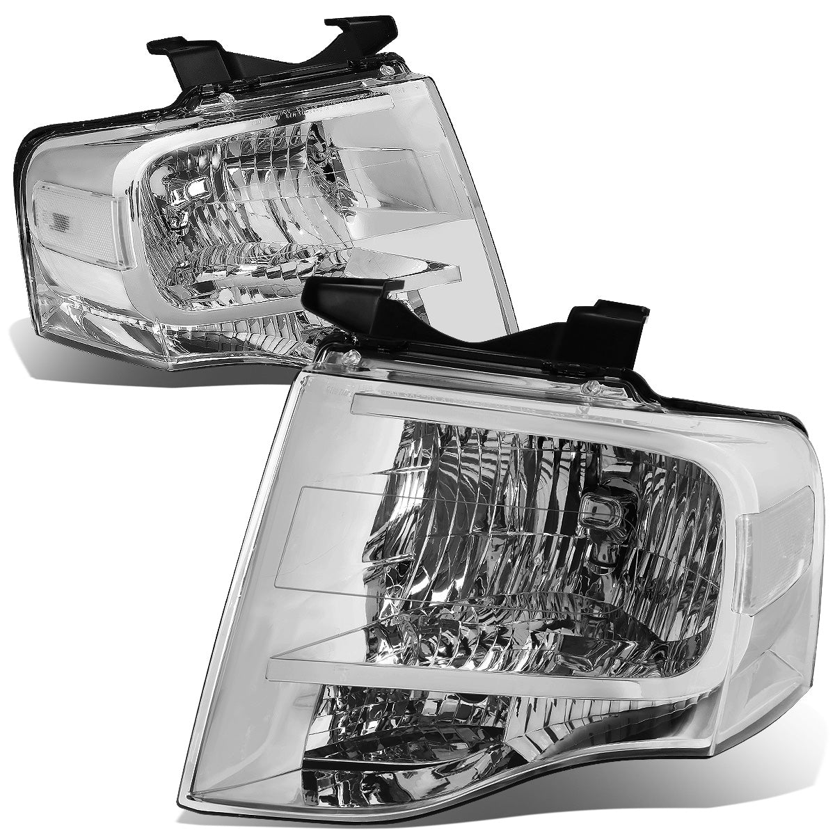 FAROS 07-14 FORD EXPEDITION 4-DOOR - H13 LOW BEAM / HIGH BEAM - CHROME HOUSING / CLEAR CORNER