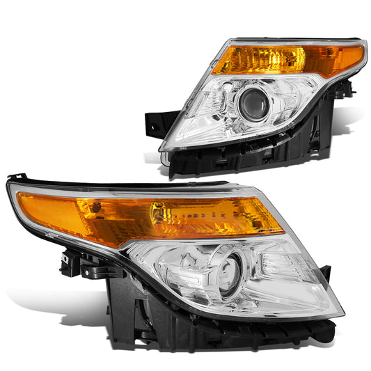 FAROS 11-15 FORD EXPLORER 4-DOOR - PROJECTOR - H7 LOW BEAM / HIGH BEAM - CHROME HOUSING / AMBER CORNER
