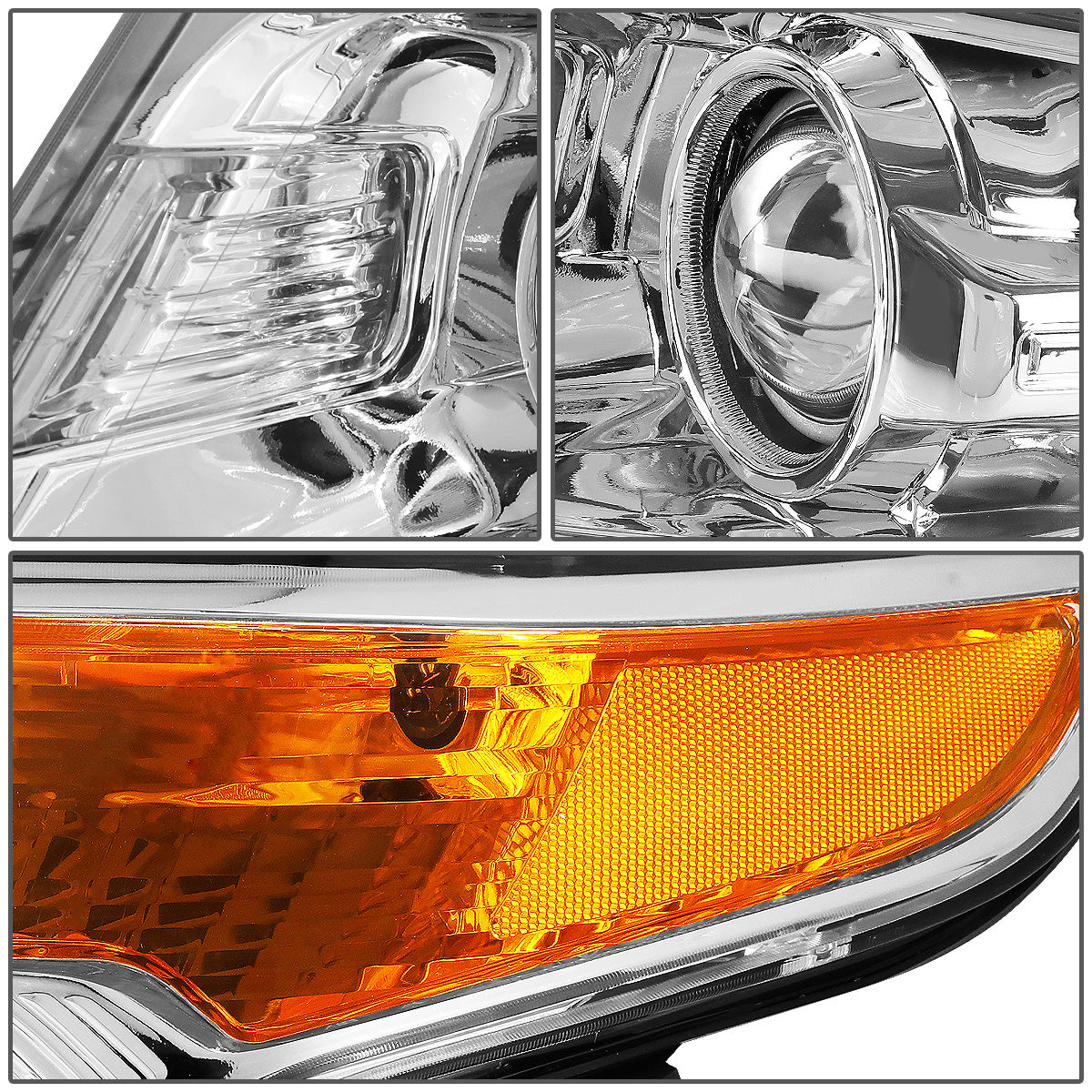 FAROS 11-15 FORD EXPLORER 4-DOOR - PROJECTOR - H7 LOW BEAM / HIGH BEAM - CHROME HOUSING / AMBER CORNER