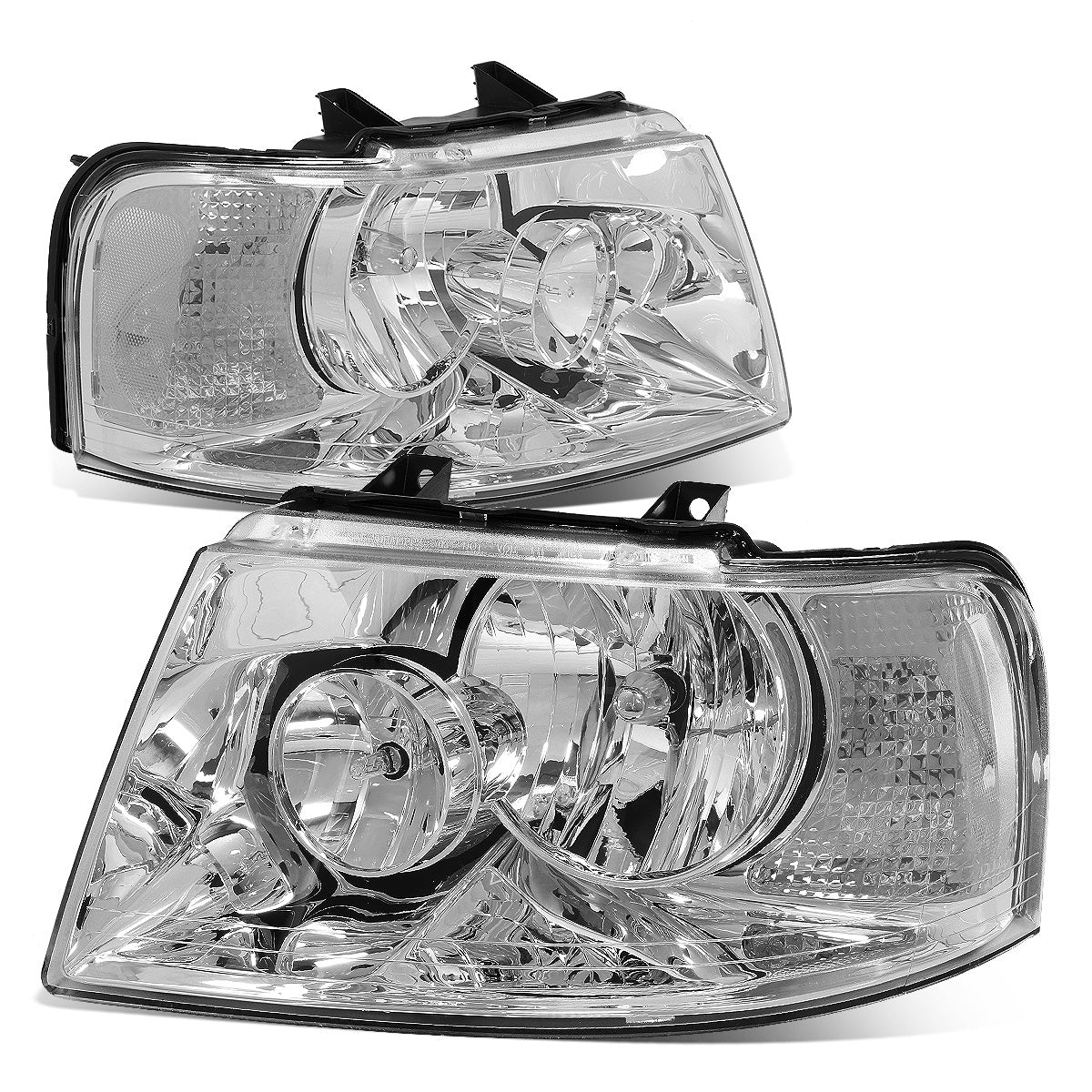 FAROS 03-06 FORD EXPEDITION 4-DOOR - 9006 LOW BEAM / 9005 HIGH BEAM - CHROME HOUSING / CLEAR CORNER