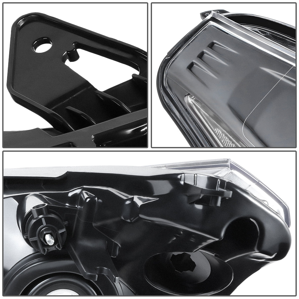 FAROS 08-11 FORD FOCUS - OE STYLE - H13 HIGH/LOW BEAM / 168 SIDE MARKER - FITS SEDAN / COUPE MODELS - BLACK HOUSING / CLEAR CORNER