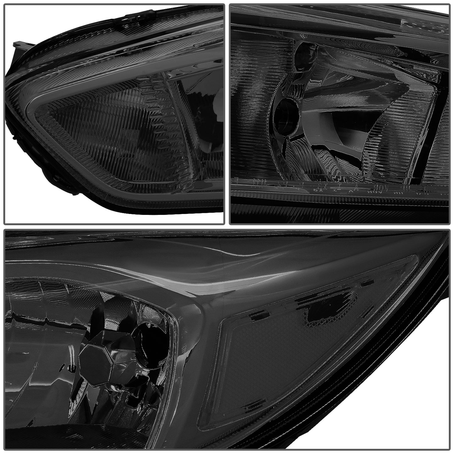 FAROS 15-17 FORD FOCUS 4-DOOR - FITS HALOGEN AND NON-ELECTRIC MODELS ONLY - H11 LOW BEAM / H1 HIGH BEAM - SMOKE HOUSING / CLEAR CORNER