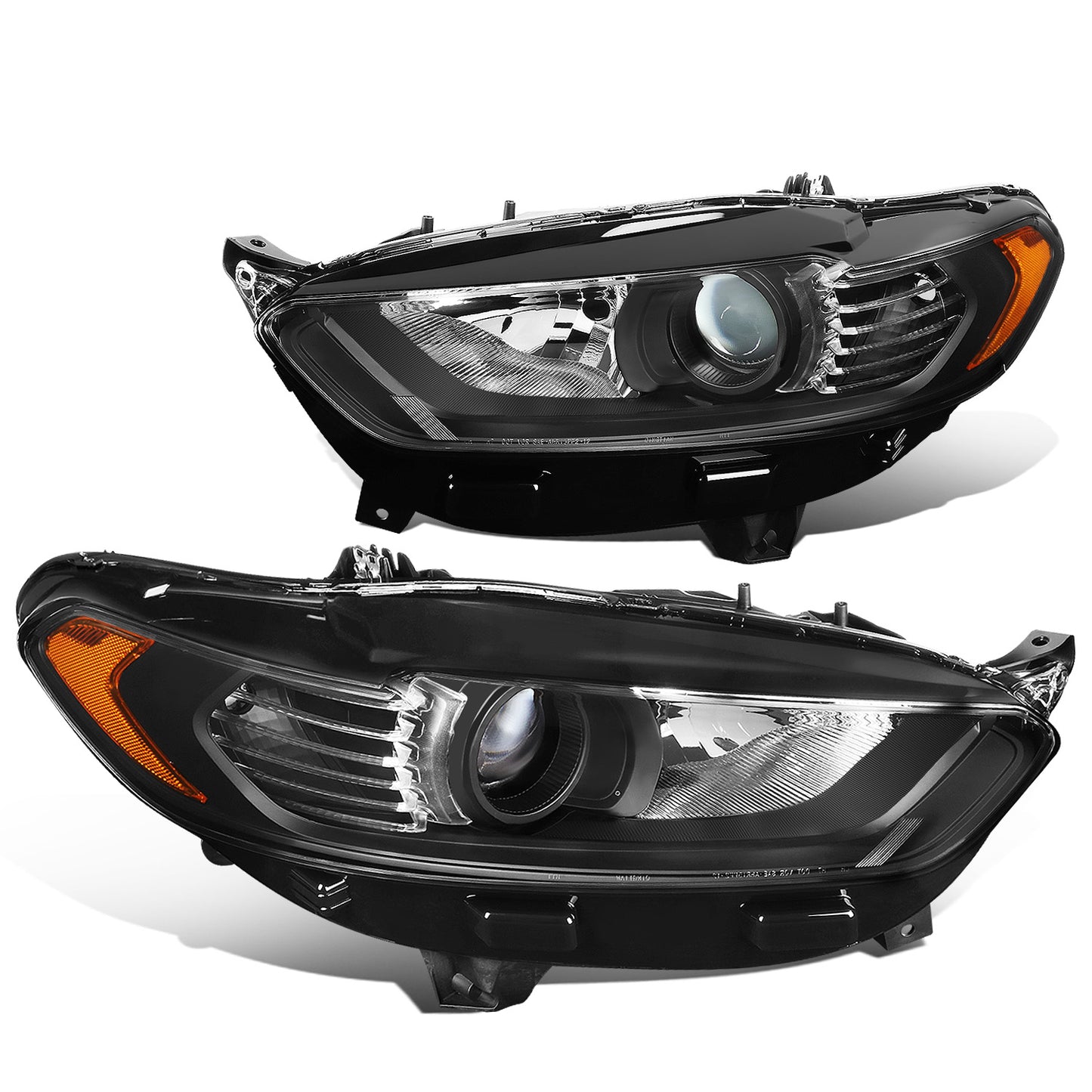 FAROS 13-16 FORD FUSION - PROJECTOR - OE STYLE - H11 LOW BEAM / H7 HIGH BEAM - BLACK HOUSING / AMBER CORNER