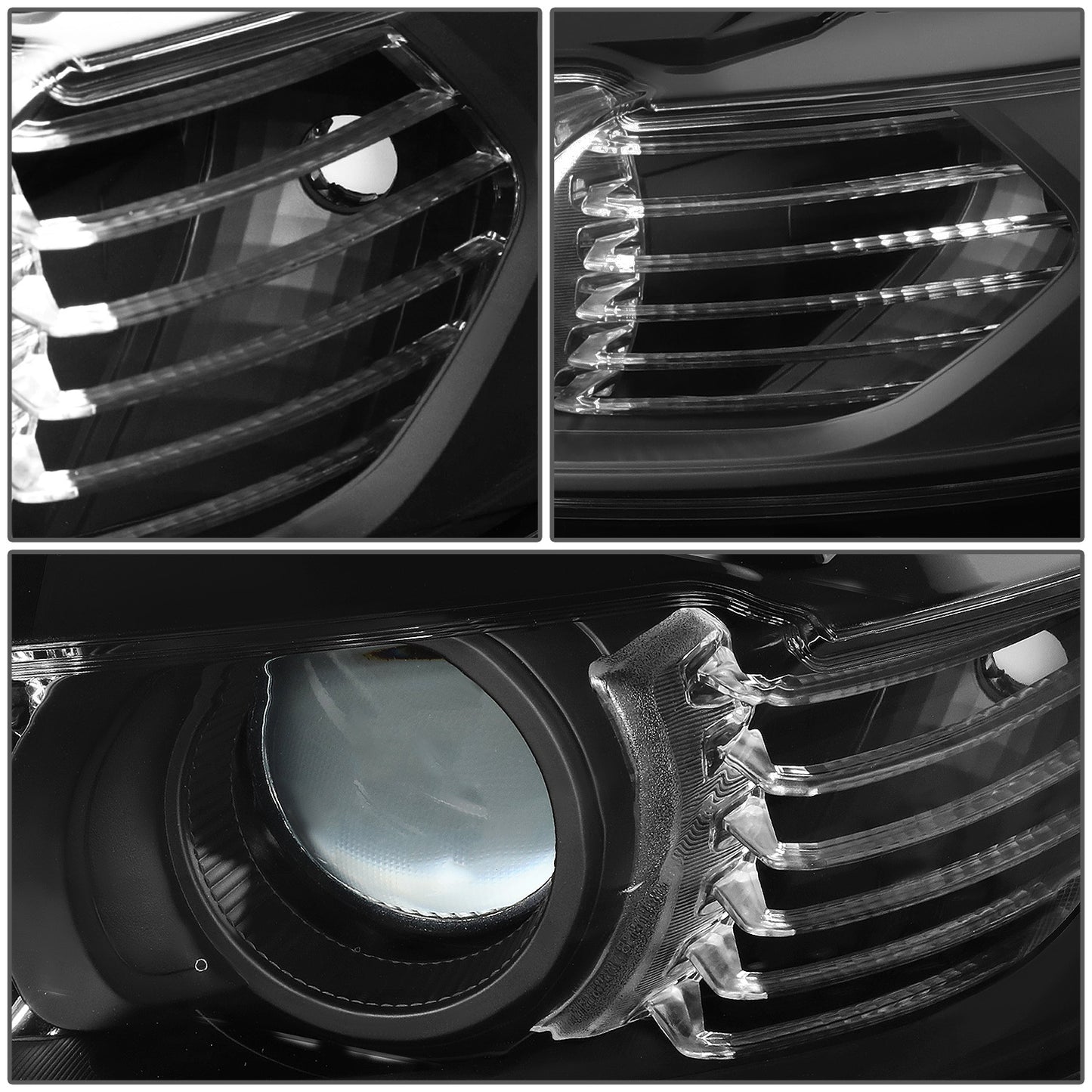 FAROS 13-16 FORD FUSION - PROJECTOR - OE STYLE - H11 LOW BEAM / H7 HIGH BEAM - BLACK HOUSING / AMBER CORNER