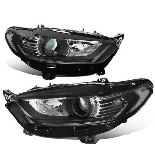 FAROS 13-16 FORD FUSION - PROJECTOR - OE STYLE - H11 LOW BEAM / H7 HIGH BEAM - BLACK HOUSING / CLEAR CORNER