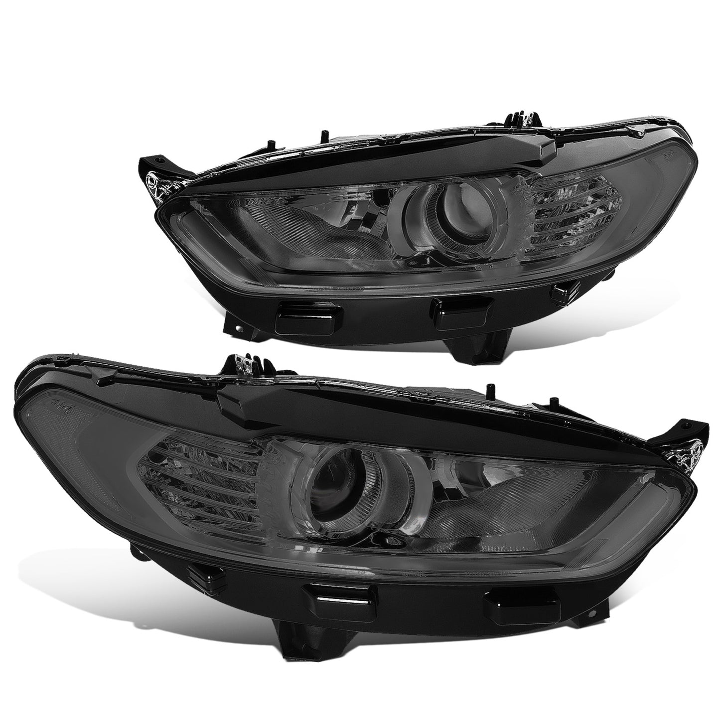 FAROS 13-16 FORD FUSION - PROJECTOR - OE STYLE - H11 LOW BEAM / H7 HIGH BEAM - CHROME HOUSING / SMOKED LENS / CLEAR CORNER