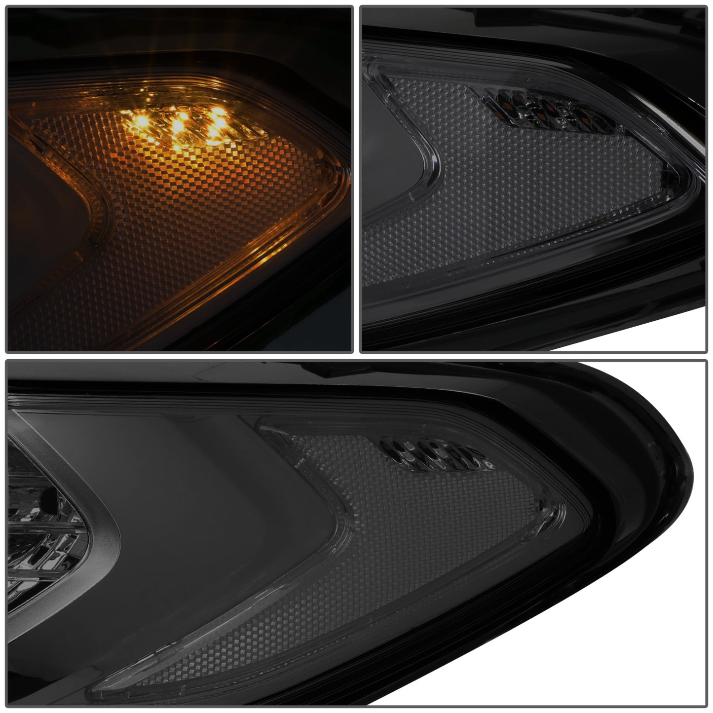 FAROS 13-16 FORD FUSION - PROJECTOR - OE STYLE - H11 LOW BEAM / H7 HIGH BEAM - CHROME HOUSING / SMOKED LENS / CLEAR CORNER