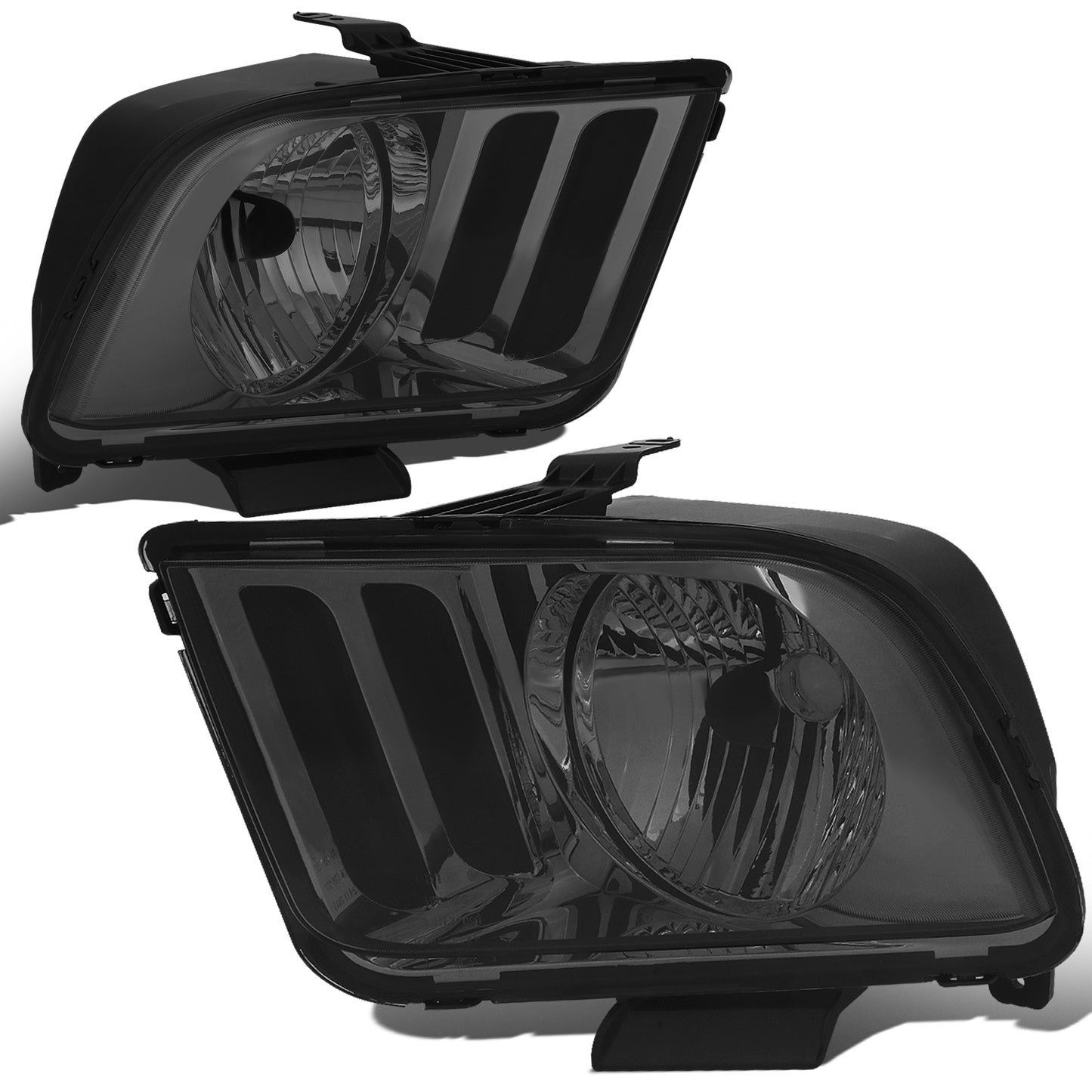 FAROS 05-09 FORD MUSTANG 2-DOOR - FITS MODELS W/ HALOGEN HEADLIGHTS ONLY, DOES NOT FIT SHELBY GT500 MODELS - SMOKE HOUSING / CLEAR CORNER - H13 LOW BEAM / HIGH BEAM