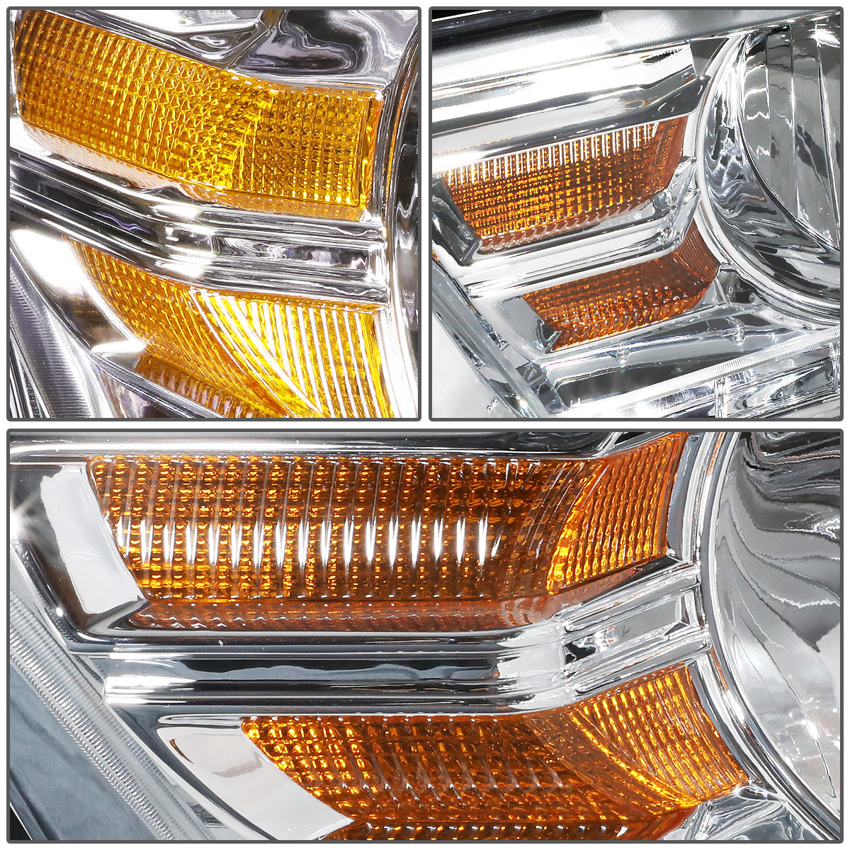 FAROS 10-14 FORD MUSTANG 2-DOOR - H13 LOW BEAM / HIGH BEAM - CHROME HOUSING / AMBER CORNER