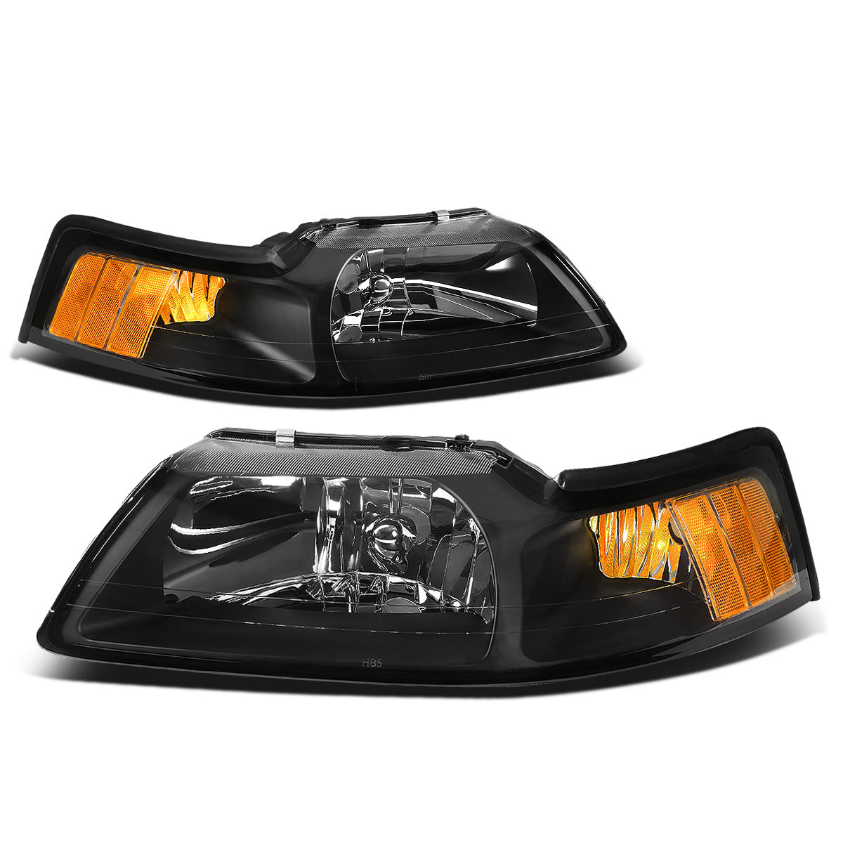 FAROS 99-04 FORD MUSTANG 2-DOOR - H13 LOW BEAM / HIGH BEAM - BLACK HOUSING / AMBER CORNER