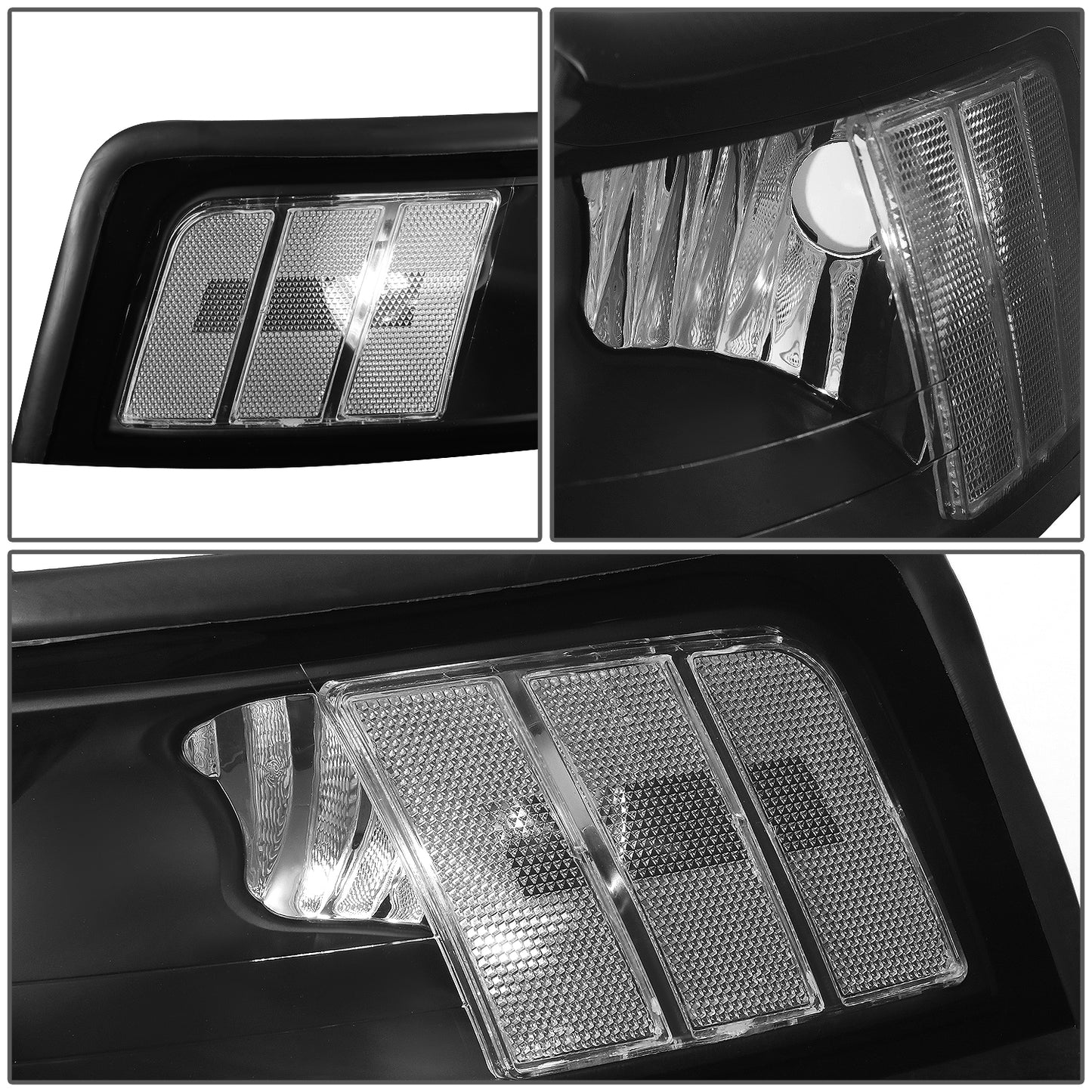 FAROS 99-04 FORD MUSTANG 2-DOOR - H13 LOW BEAM / HIGH BEAM - BLACK HOUSING / CLEAR CORNER