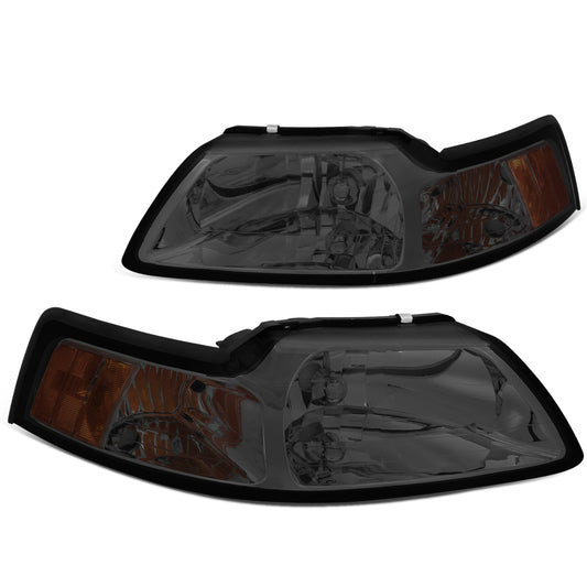 FAROS 99-04 FORD MUSTANG 2-DOOR - H13 LOW BEAM / HIGH BEAM - SMOKE HOUSING / AMBER CORNER