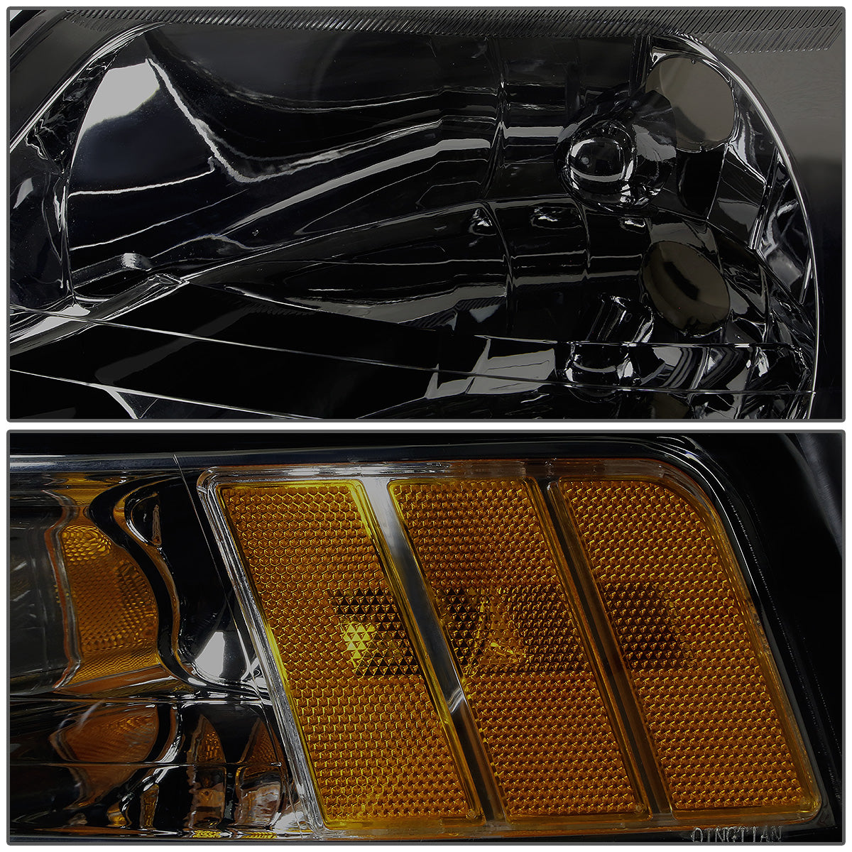 FAROS 99-04 FORD MUSTANG 2-DOOR - H13 LOW BEAM / HIGH BEAM - SMOKE HOUSING / AMBER CORNER