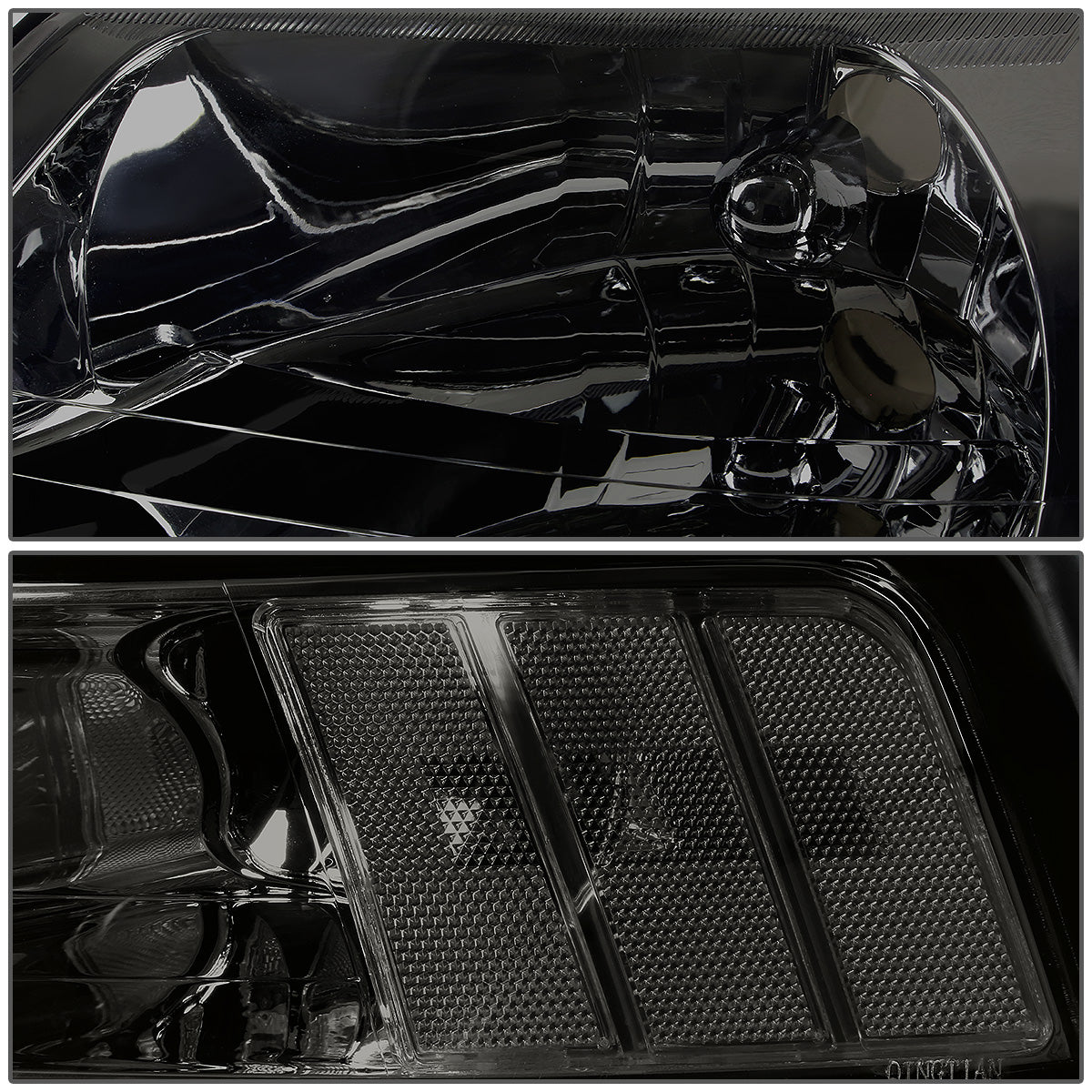 FAROS 99-04 FORD MUSTANG 2-DOOR - H13 LOW BEAM / HIGH BEAM - SMOKE HOUSING / CLEAR CORNER