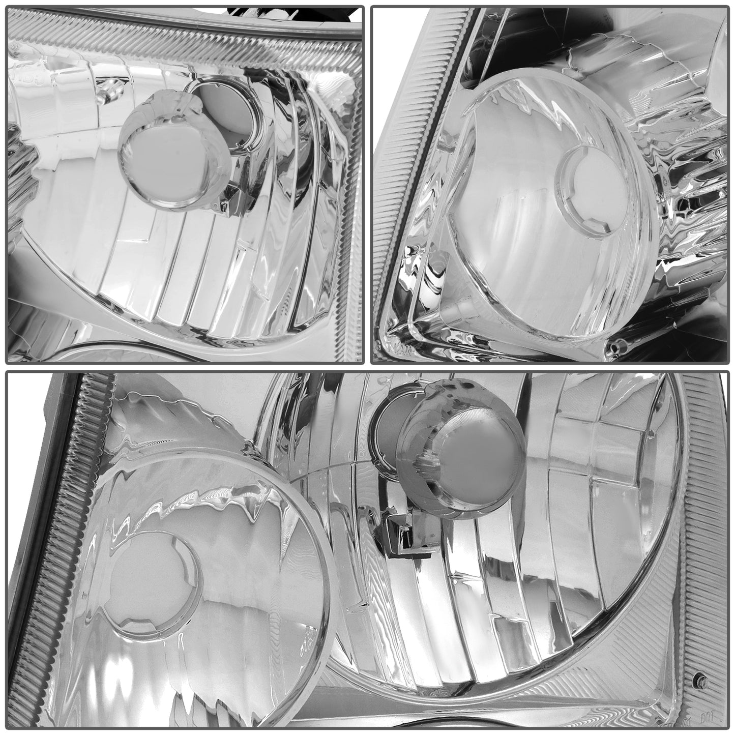 FAROS 01-11 FORD RANGER 2/4-DOOR - 4PC - 9007 LOW BEAM / HIGH BEAM- CHROME HOUSING / CLEAR CORNER