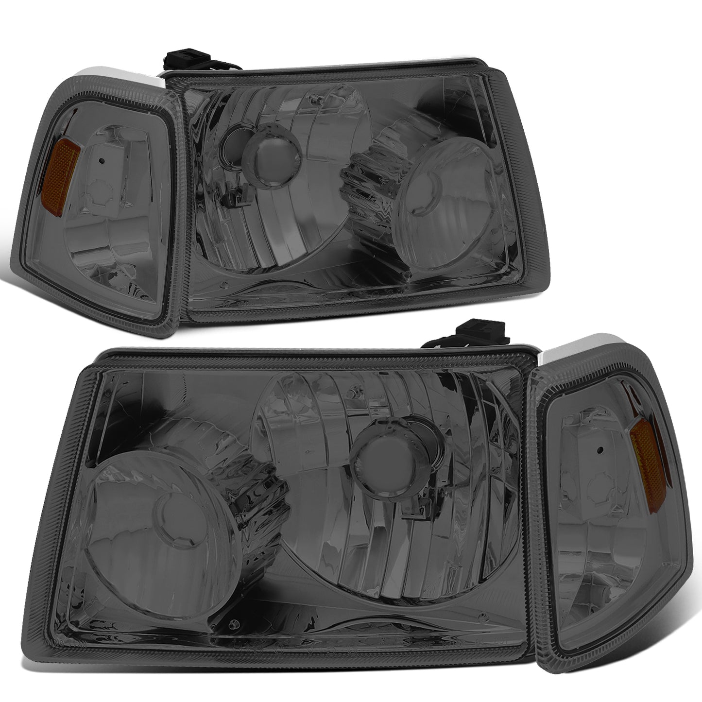 FAROS 01-11 FORD RANGER 2/4-DOOR - 4PC - 9007 LOW BEAM / HIGH BEAM - SMOKE HOUSING / AMBER CORNER
