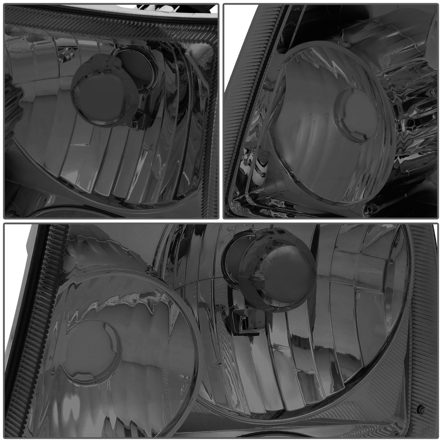 FAROS 01-11 FORD RANGER 2/4-DOOR - 4PC - 9007 LOW BEAM / HIGH BEAM - SMOKE HOUSING / CLEAR CORNER