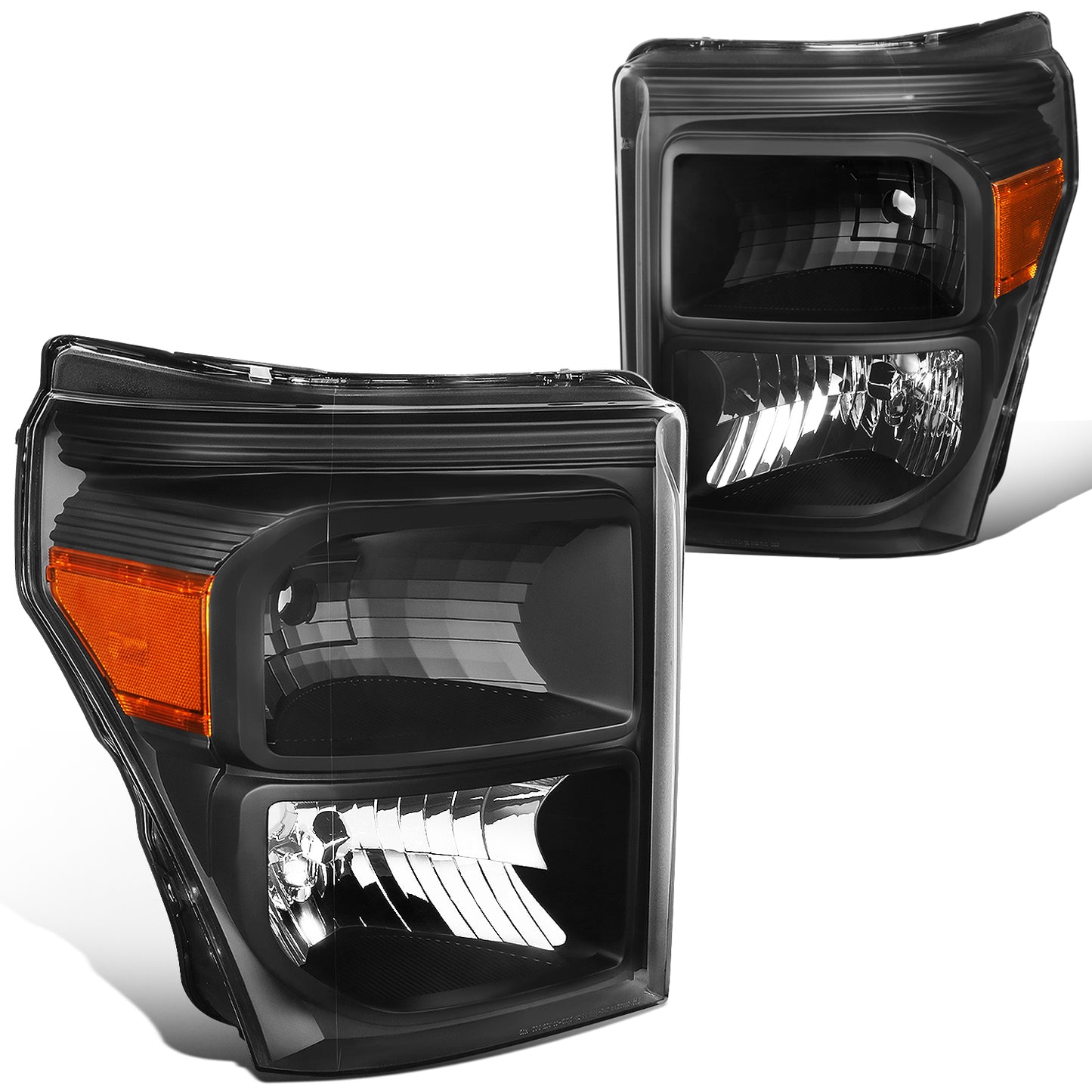 FAROS 11-16 FORD F-250, F-350, F-450, F-550 - SUPER DUTY 2/4-DOOR - H13 LOW BEAM / HIGH BEAM - BLACK HOUSING / AMBER CORNER