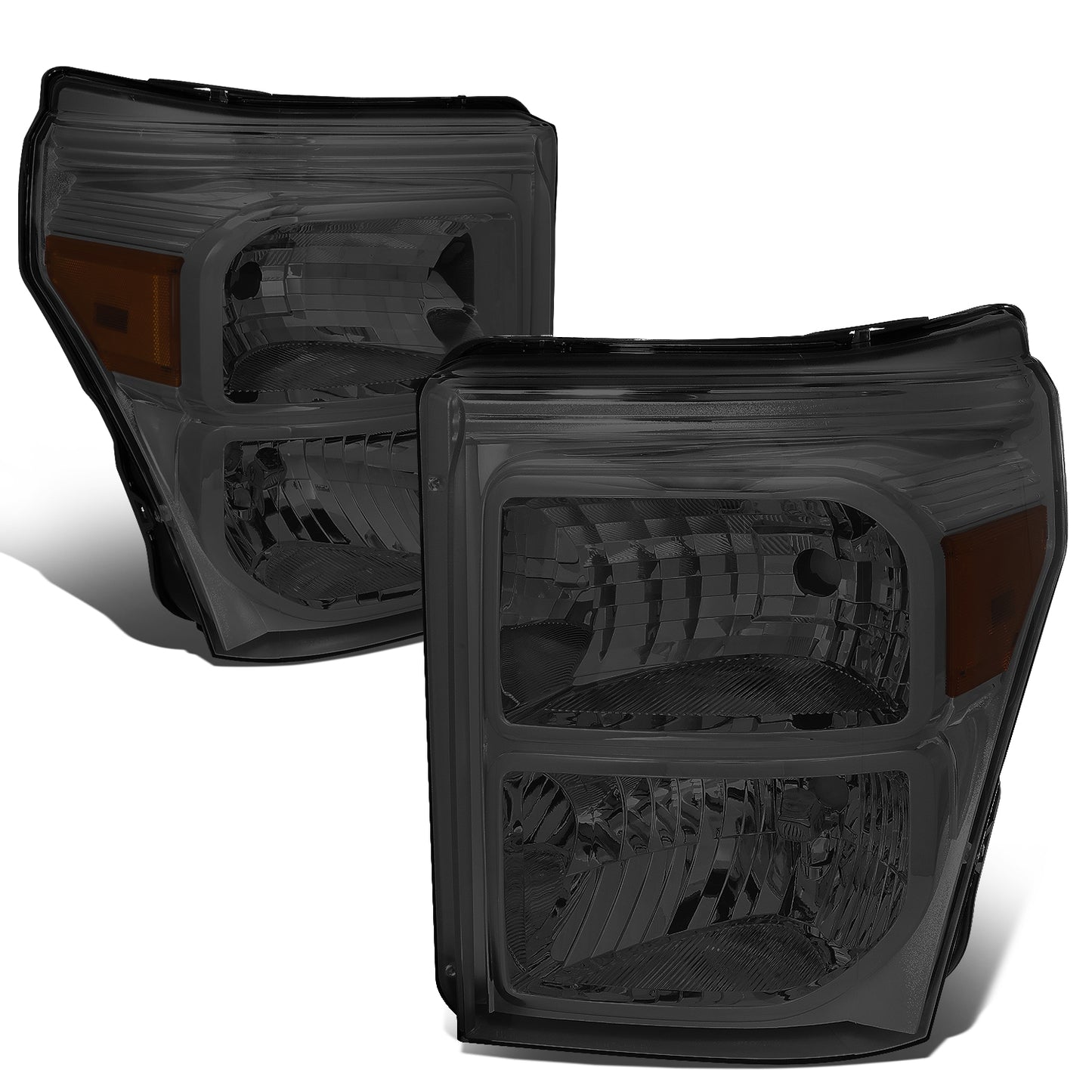 FAROS 11-16 FORD F-250, F-350, F-450, F-550 - SUPER DUTY 2/4-DOOR - H13 LOW BEAM / HIGH BEAM - SMOKE HOUSING / AMBER CORNER