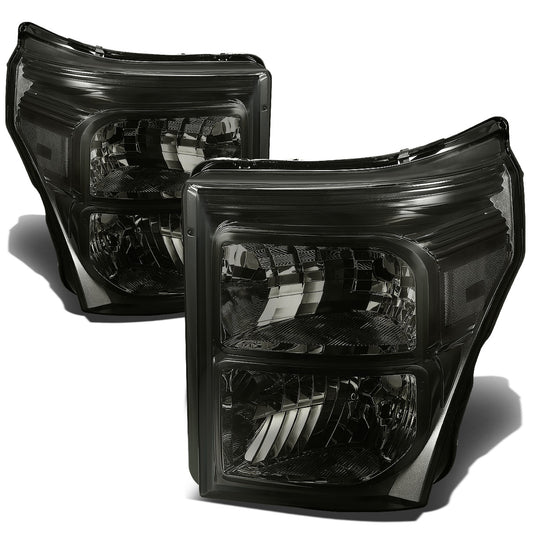 FAROS 11-16 FORD F-250, F-350, F-450, F-550 - SUPER DUTY 2/4-DOOR - H13 LOW BEAM / HIGH BEAM - SMOKE HOUSING / CLEAR CORNER
