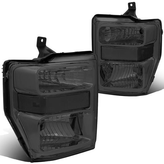 FAROS 08-10 FORD F-250, F-350, F-450, F-550 - SUPER DUTY 2/4-DOOR - H13 LOW BEAM / HIGH BEAM - SMOKE HOUSING / CLEAR CORNER