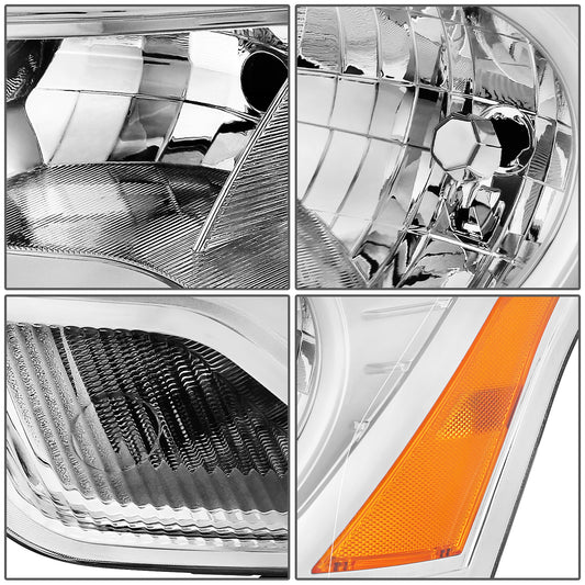 FAROS FORD TRANSIT 150 2015-2023 / FORD TRANSIT 250 2015-2023 / FORD TRANSIT 350 2015-2023 - WITH FACTORY HALOGEN HEADLIGHTS - OE STYLE - H11 LOW / 9005 HIGH / 3457A TURN SIGNAL / 194 SIDE MARKER - CHROME HOUSING / AMBER CORNER