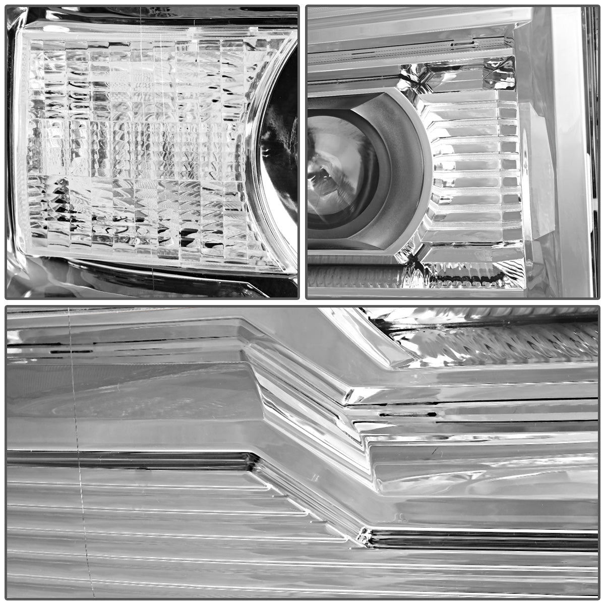 FAROS 14-15 GMC SIERRA 1500 / 15-17 GMC SIERRA 2500HD, 3500HD - FITS HALOGEN HEADLIGHT MODELS ONLY - PROJECTOR - H7 LOW BEAM / HIGH BEAM - CHROME HOUSING / CLEAR CORNER