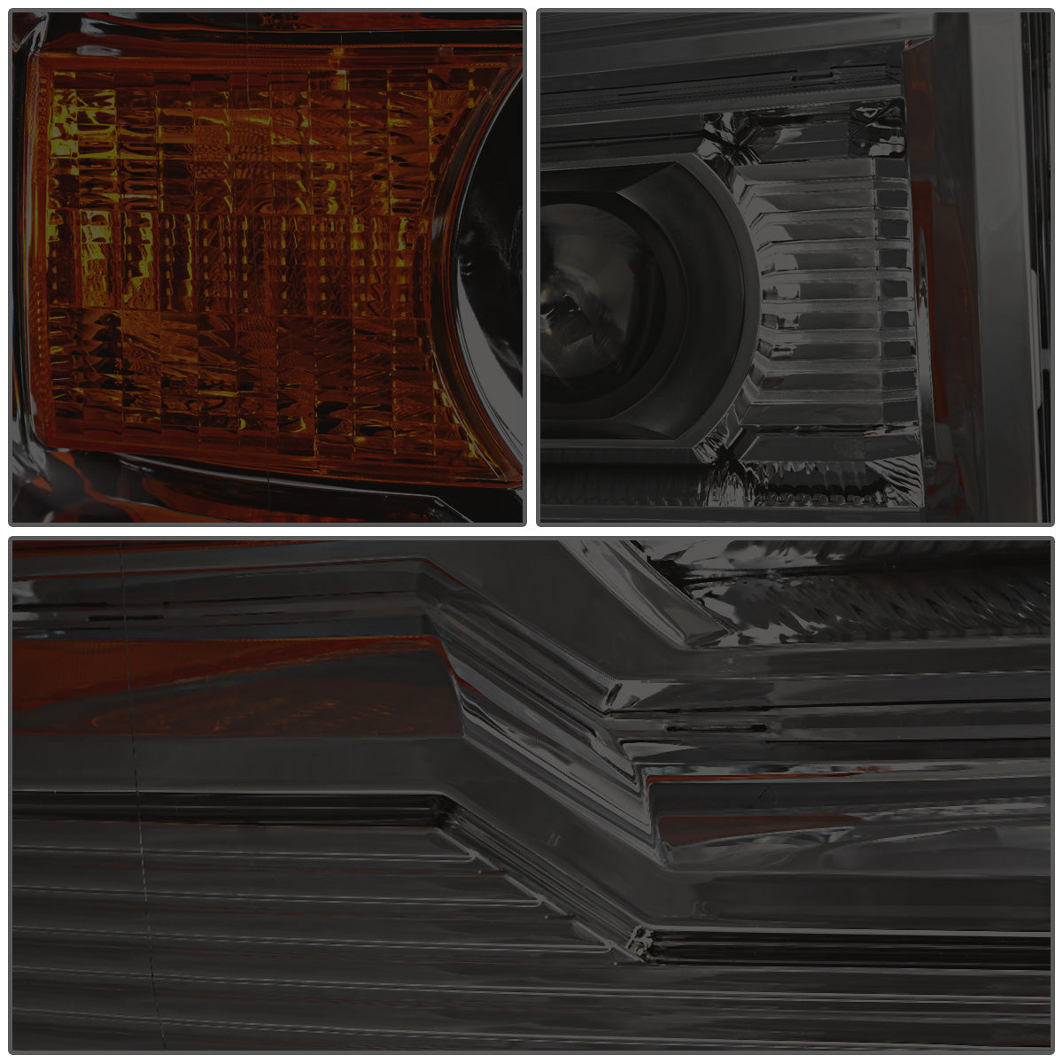 FAROS 14-15 GMC SIERRA 1500 / 15-17 GMC SIERRA 2500HD, 3500HD - FITS HALOGEN HEADLIGHT MODELS ONLY - PROJECTOR - H7 LOW BEAM / HIGH BEAM - SMOKE HOUSING / AMBER CORNER