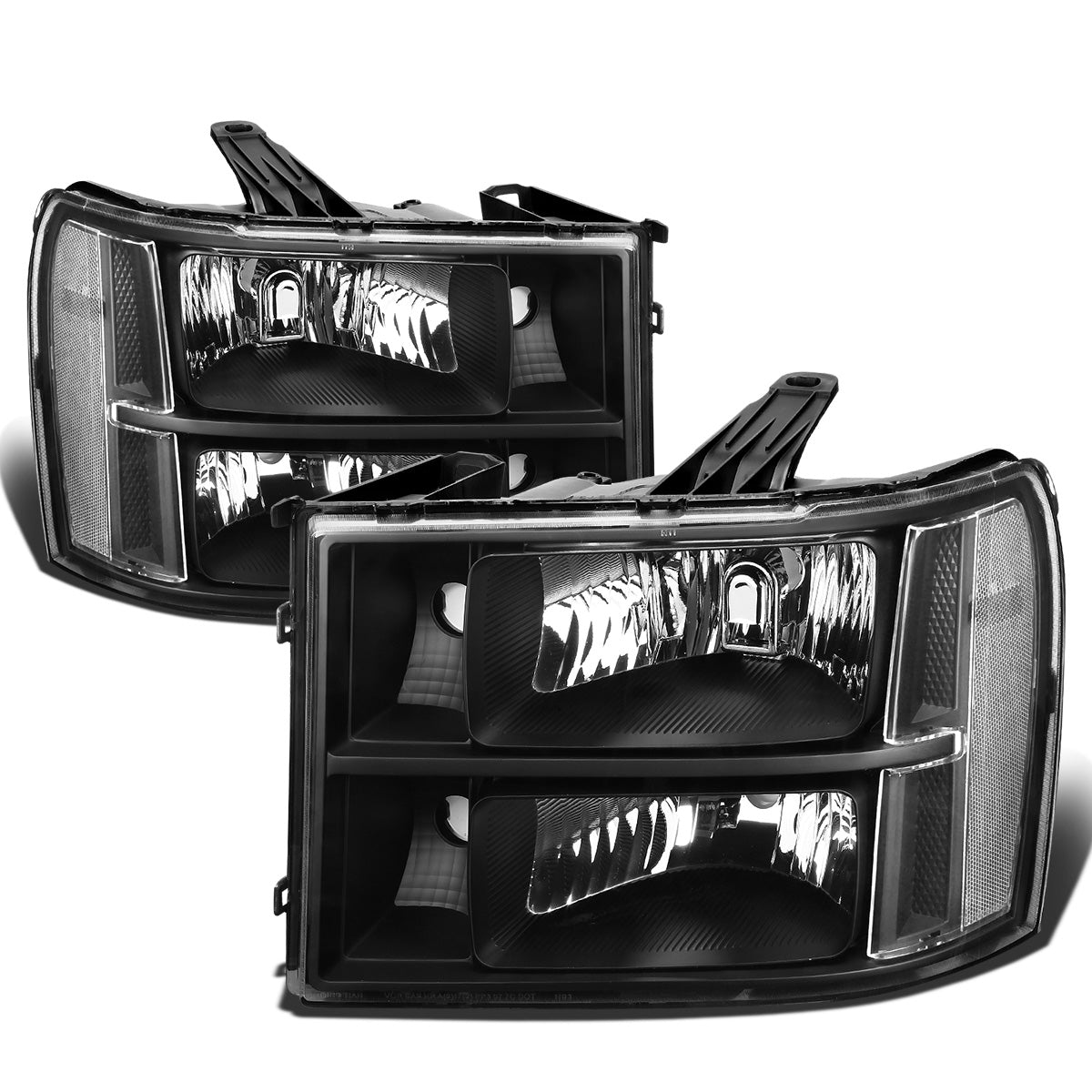 FAROS 07-13 GMC SIERRA 1500 / 07-14 GMC SIERRA 2500, 3500 2/4-DOOR - H11 LOW BEAM / 9005 HIGH BEAM - BLACK HOUSING / CLEAR CORNER