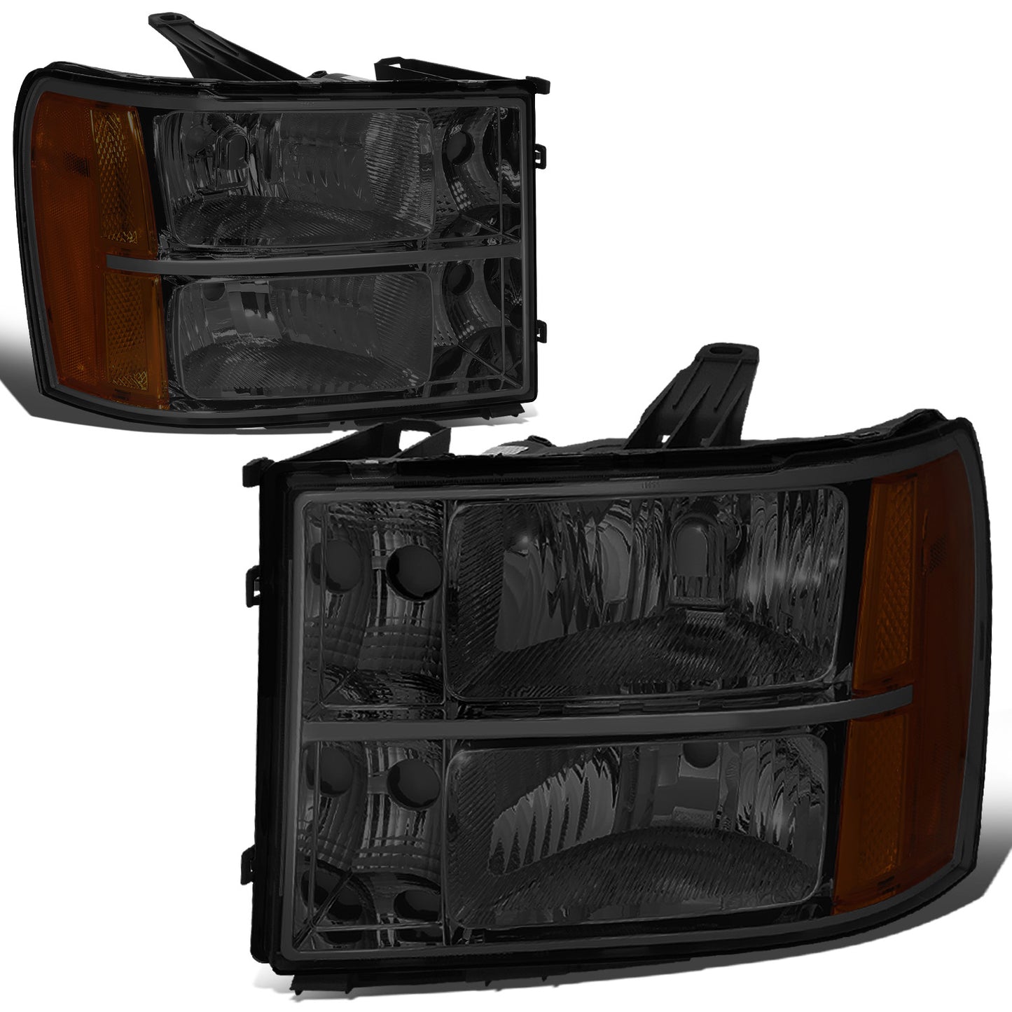 FAROS 07-13 GMC SIERRA 1500 / 07-14 GMC SIERRA 2500, 3500 2/4-DOOR - H11 LOW BEAM / 9005 HIGH BEAM - SMOKE HOUSING / AMBER CORNER