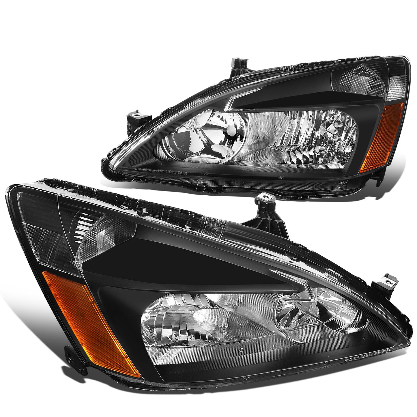 FAROS 03-07 HONDA ACCORD 2/4-DOOR - 9006 LOW BEAM / 9005 HIGH BEAM - BLACK HOUSING / AMBER CORNER