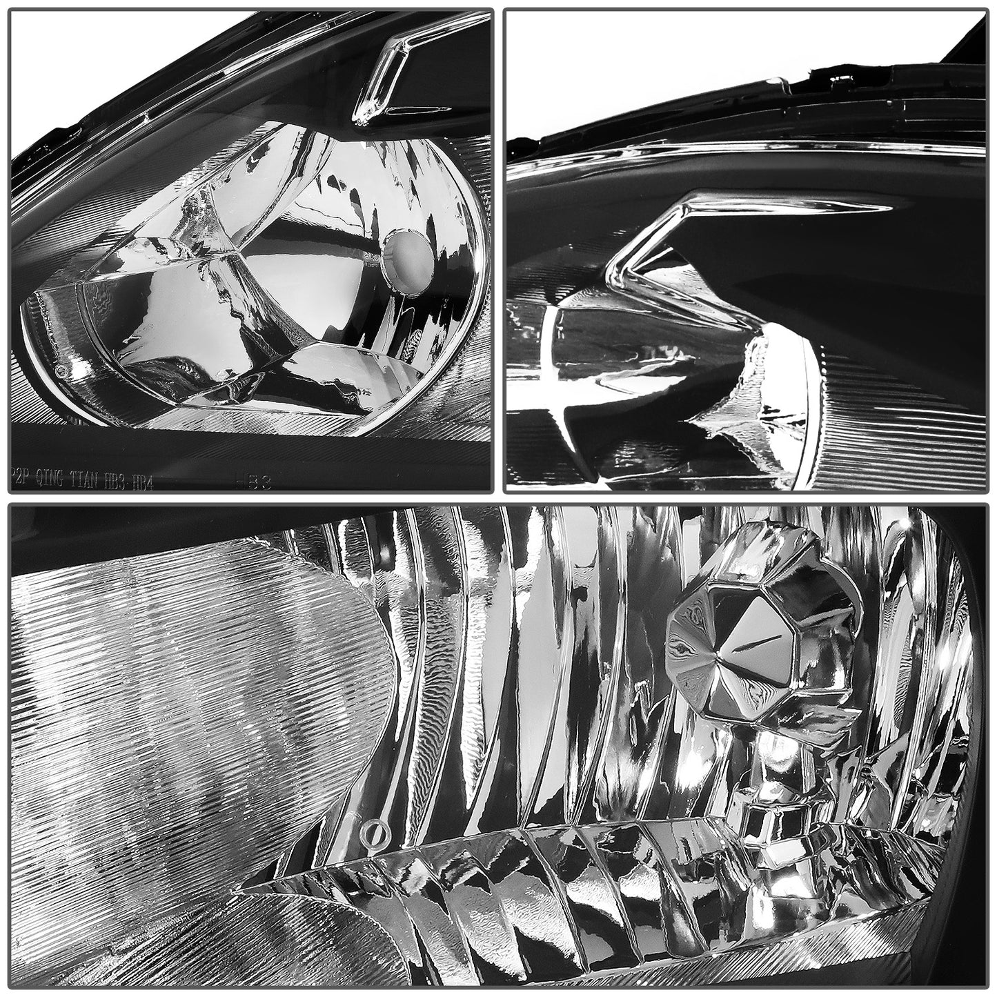 FAROS 03-07 HONDA ACCORD 2/4-DOOR - 9006 LOW BEAM / 9005 HIGH BEAM - BLACK HOUSING / AMBER CORNER