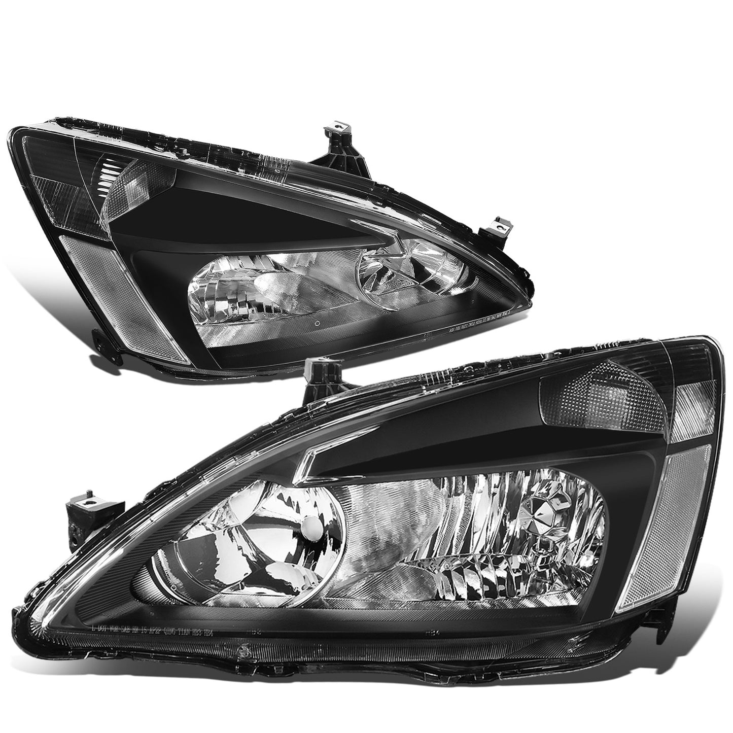 FAROS 03-07 HONDA ACCORD 2/4-DOOR - 9006 LOW BEAM / 9005 HIGH BEAM - BLACK HOUSING / CLEAR CORNER