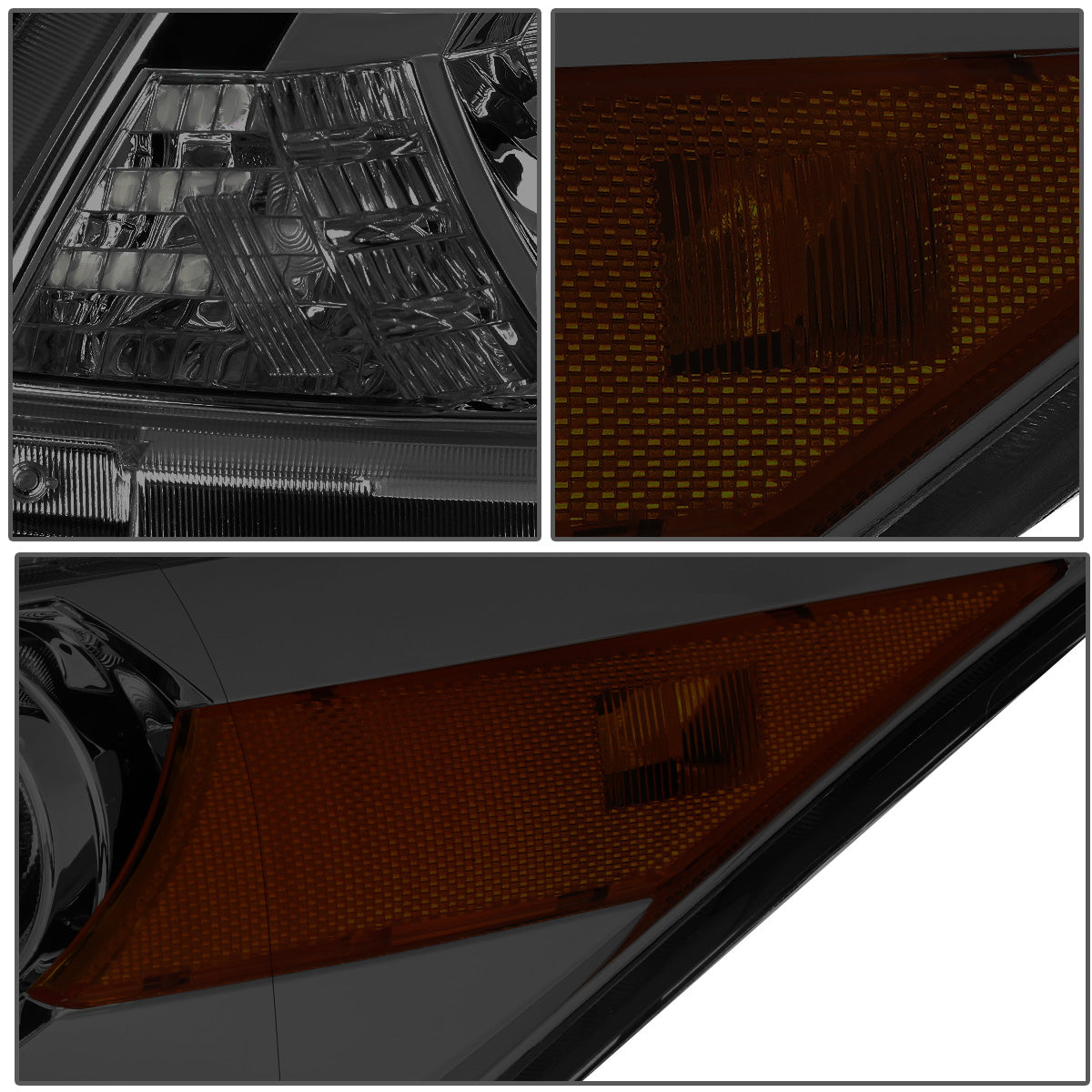 FAROS 08-12 HONDA ACCORD 2-DR COUPE - PROJECTOR - 9005 HIGH BEAM / H11 LOW BEAM - SMOKE HOUSING / AMBER CORNER