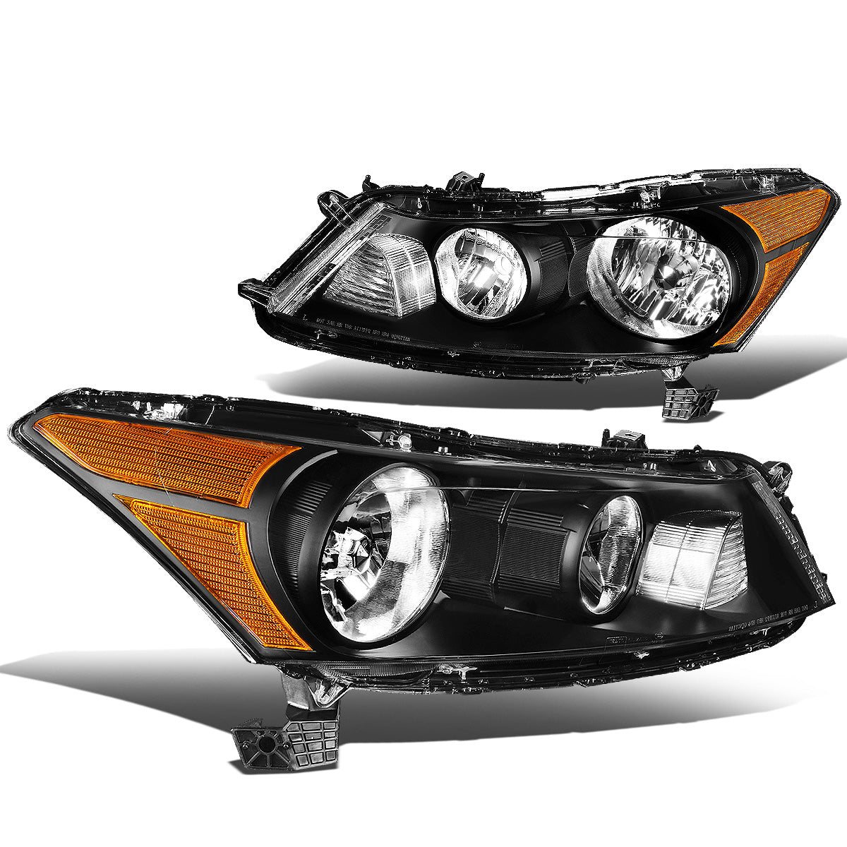 FAROS 08-12 HONDA ACCORD 4-DOOR - 9006 LOW BEAM / 9005 HIGH BEAM - BLACK HOUSING / AMBER CORNER