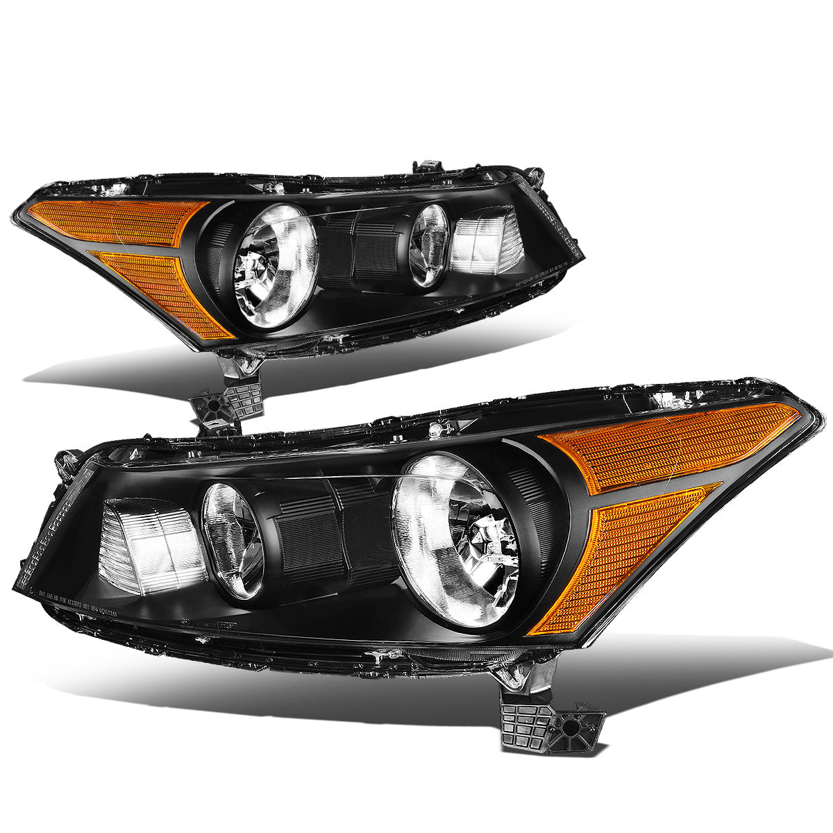FAROS 08-12 HONDA ACCORD 4-DOOR - 9006 LOW BEAM / 9005 HIGH BEAM - BLACK HOUSING / AMBER CORNER