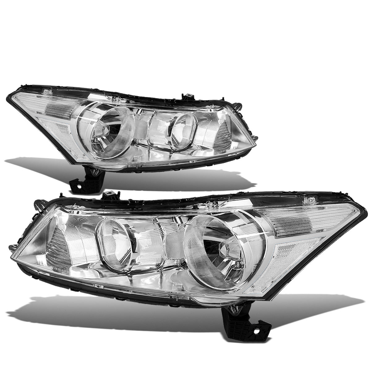 FAROS 08-12 HONDA ACCORD 4-DOOR - 9006 LOW BEAM / 9005 HIGH BEAM - CHROME HOUSING / CLEAR CORNER