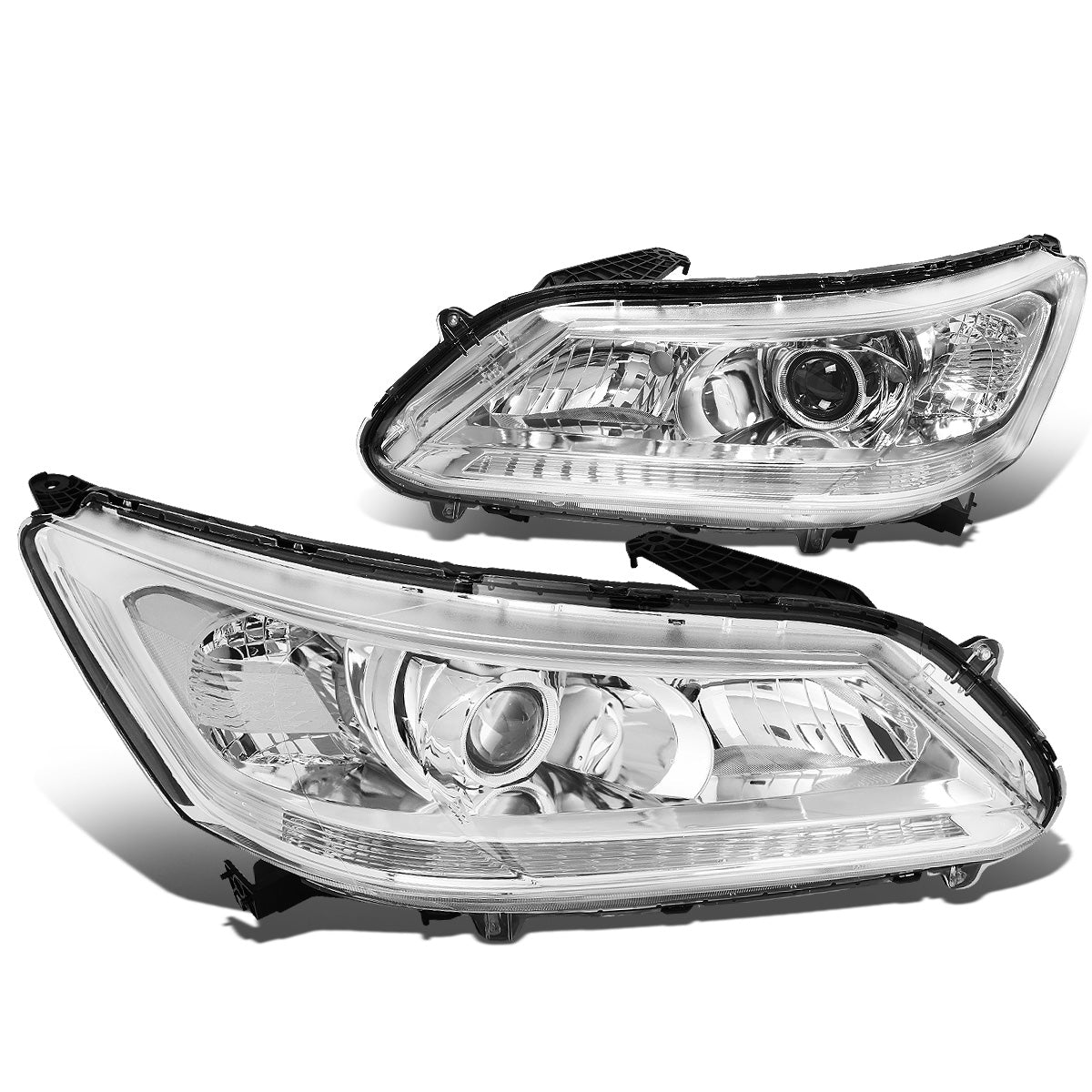 FAROS 13-15 HONDA ACCORD 4-DOOR - PROJECTOR - H11 LOW BEAM / 9005 HIGH BEAM - CHROME HOUSING / CLEAR CORNER