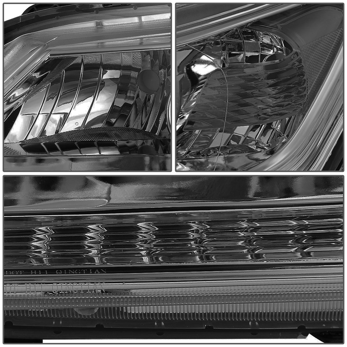 FAROS 13-15 HONDA ACCORD 4-DOOR - PROJECTOR - H11 LOW BEAM / 9005 HIGH BEAM - SMOKE HOUSING / CLEAR CORNER