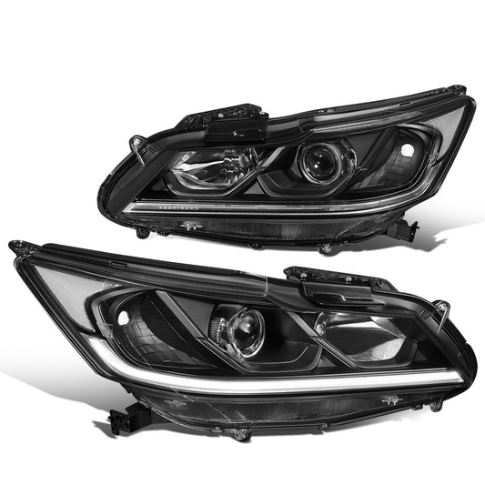 FAROS 16-17 HONDA ACCORD SEDAN - FITS EX, EX-L, SE SPORT MODELS WITH HALOGEN HEADLIGHTS & LED DRL - PROJECTOR - H11 LOW / 9005 HIGH / 7444NA SIGNAL - BLACK HOUSING / CLEAR CORNER