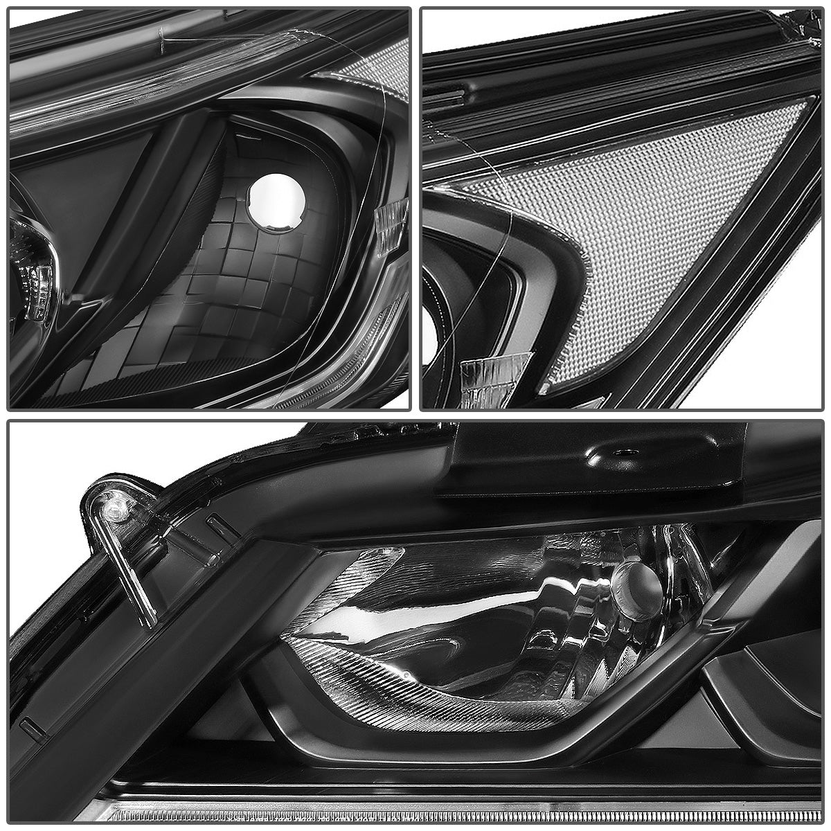 FAROS 16-17 HONDA ACCORD SEDAN - FITS EX, EX-L, SE SPORT MODELS WITH HALOGEN HEADLIGHTS & LED DRL - PROJECTOR - H11 LOW / 9005 HIGH / 7444NA SIGNAL - BLACK HOUSING / CLEAR CORNER