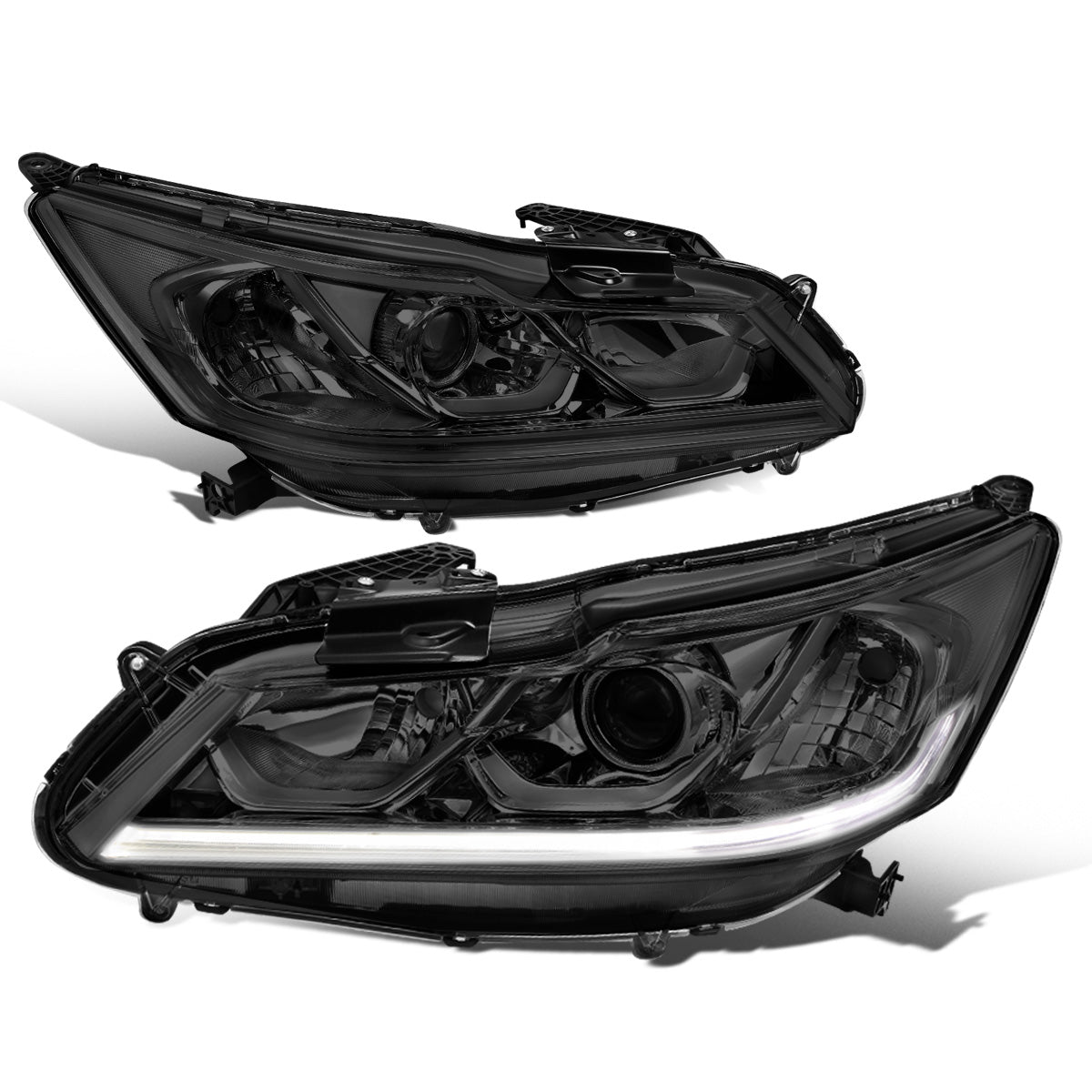 FAROS 16-17 HONDA ACCORD SEDAN - FITS EX, EX-L, SE SPORT MODELS WITH HALOGEN HEADLIGHTS & LED DRL - PROJECTOR - H11 LOW / 9005 HIGH / 7444NA SIGNAL - SMOKE HOUSING / CLEAR CORNER