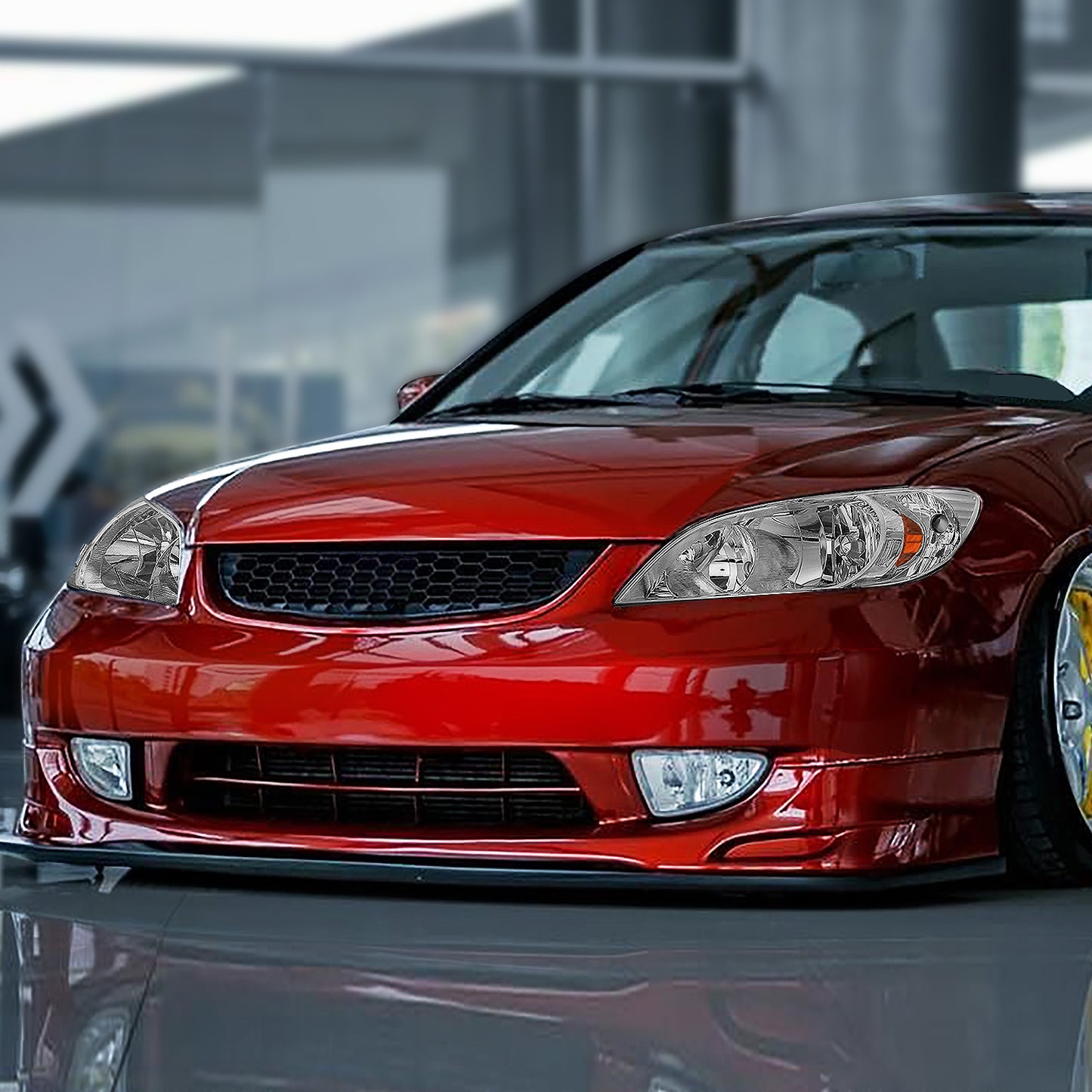 FAROS 04-05 HONDA CIVIC 2/4-DOOR - DOES NOT FIT CIVIC SI 3-DOOR MODELS - OE STYLE - 9006 LOW BEAM / 9005 HIGH BEAM - CHROME HOUSING / AMBER CORNER