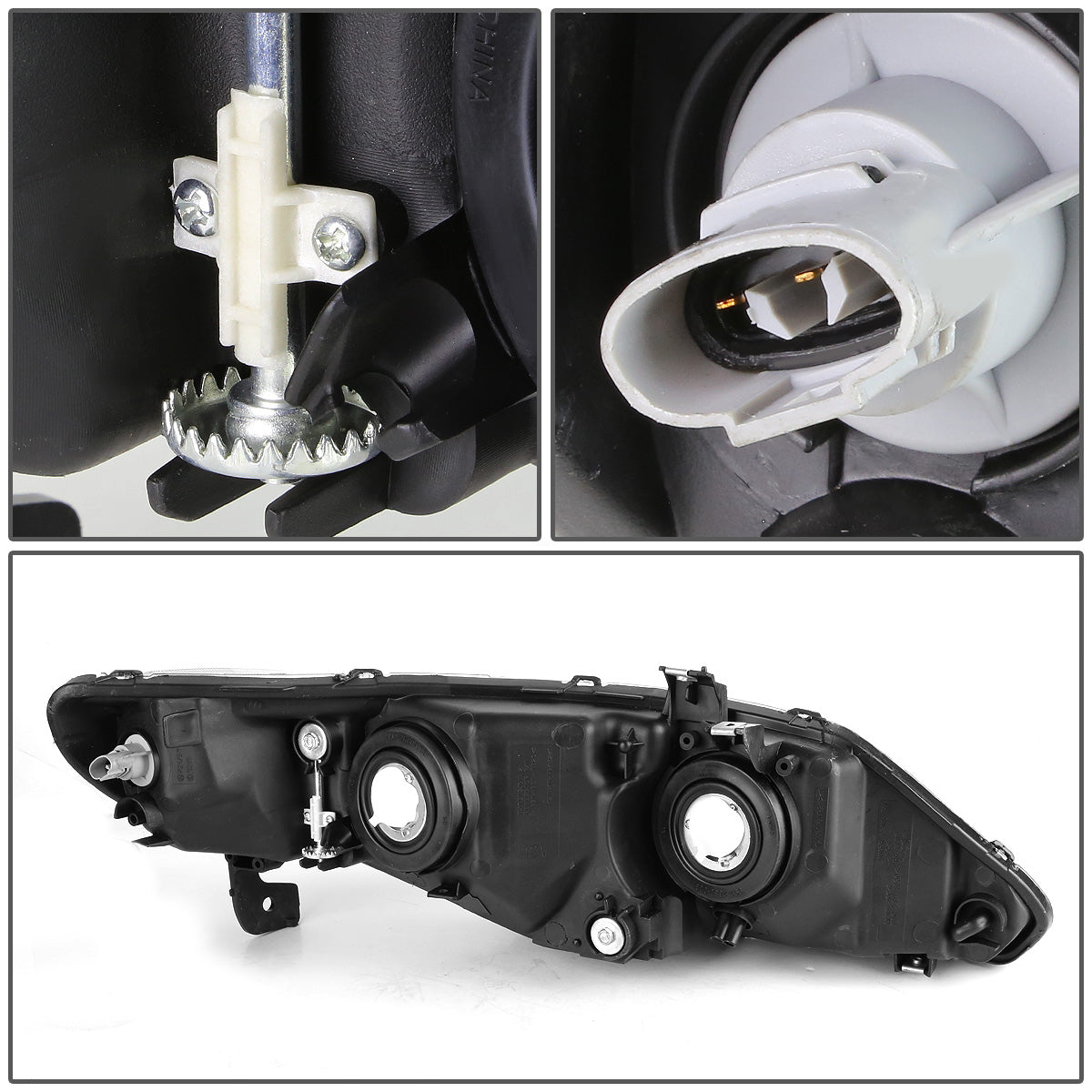 FAROS 06-09 HONDA CIVIC 4-DOOR - 9006 LOW BEAM / 9005 HIGH BEAM - BLACK HOUSING / CLEAR CORNER