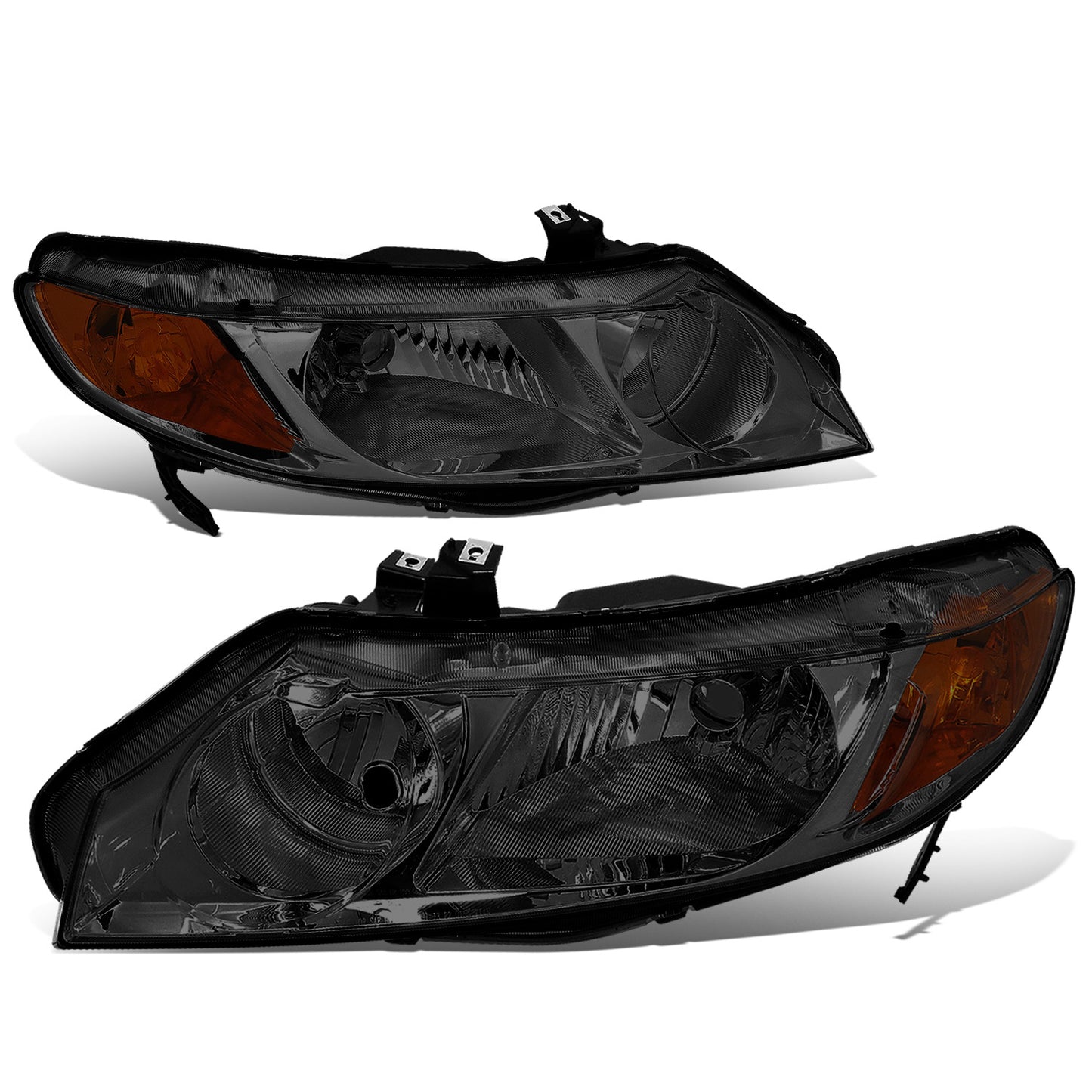 FAROS 06-09 HONDA CIVIC 4-DOOR - 9006 LOW BEAM / 9005 HIGH BEAM - SMOKE HOUSING / AMBER CORNER